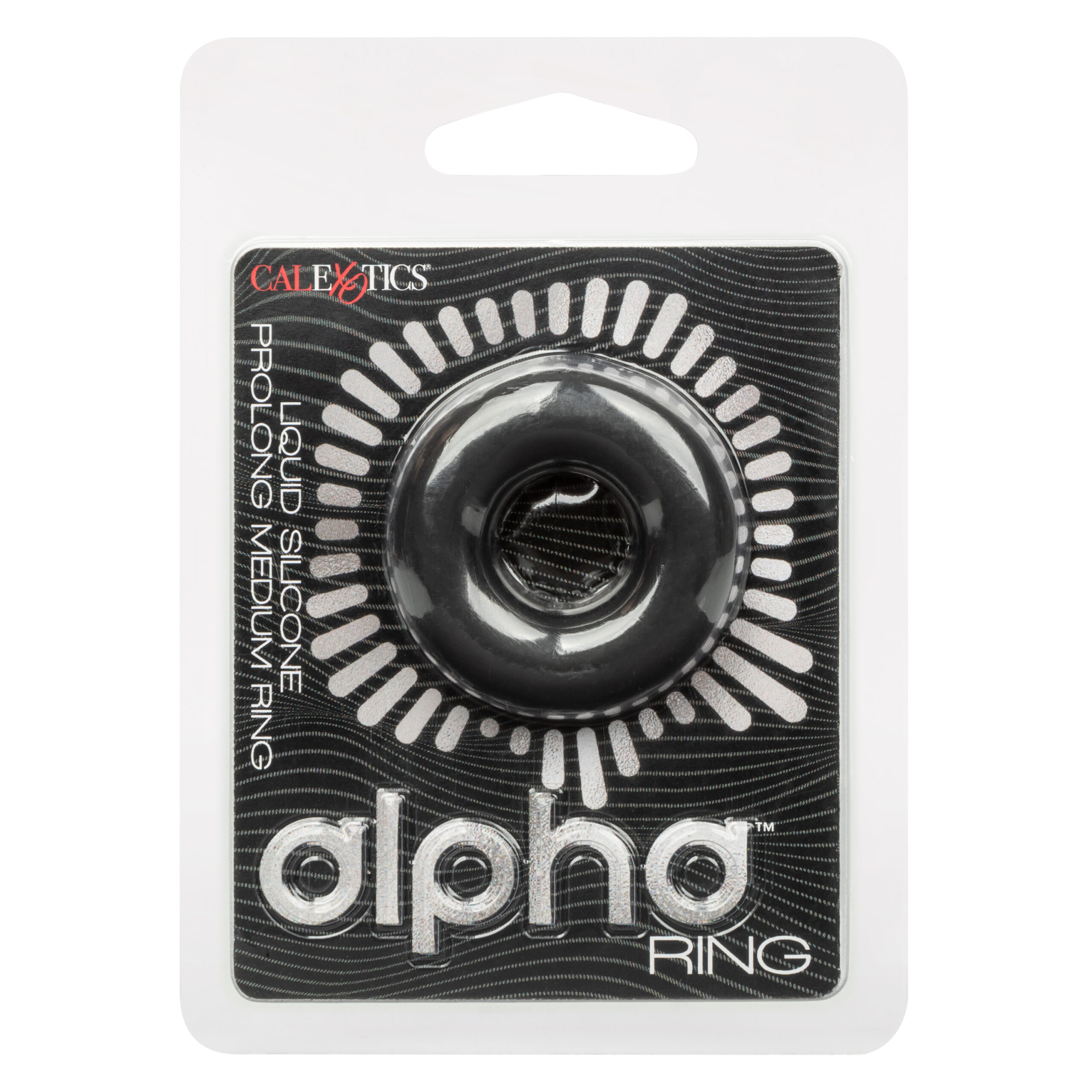 Alpha Liquid Silicone Prolong Medium Ring - Black - Image 3