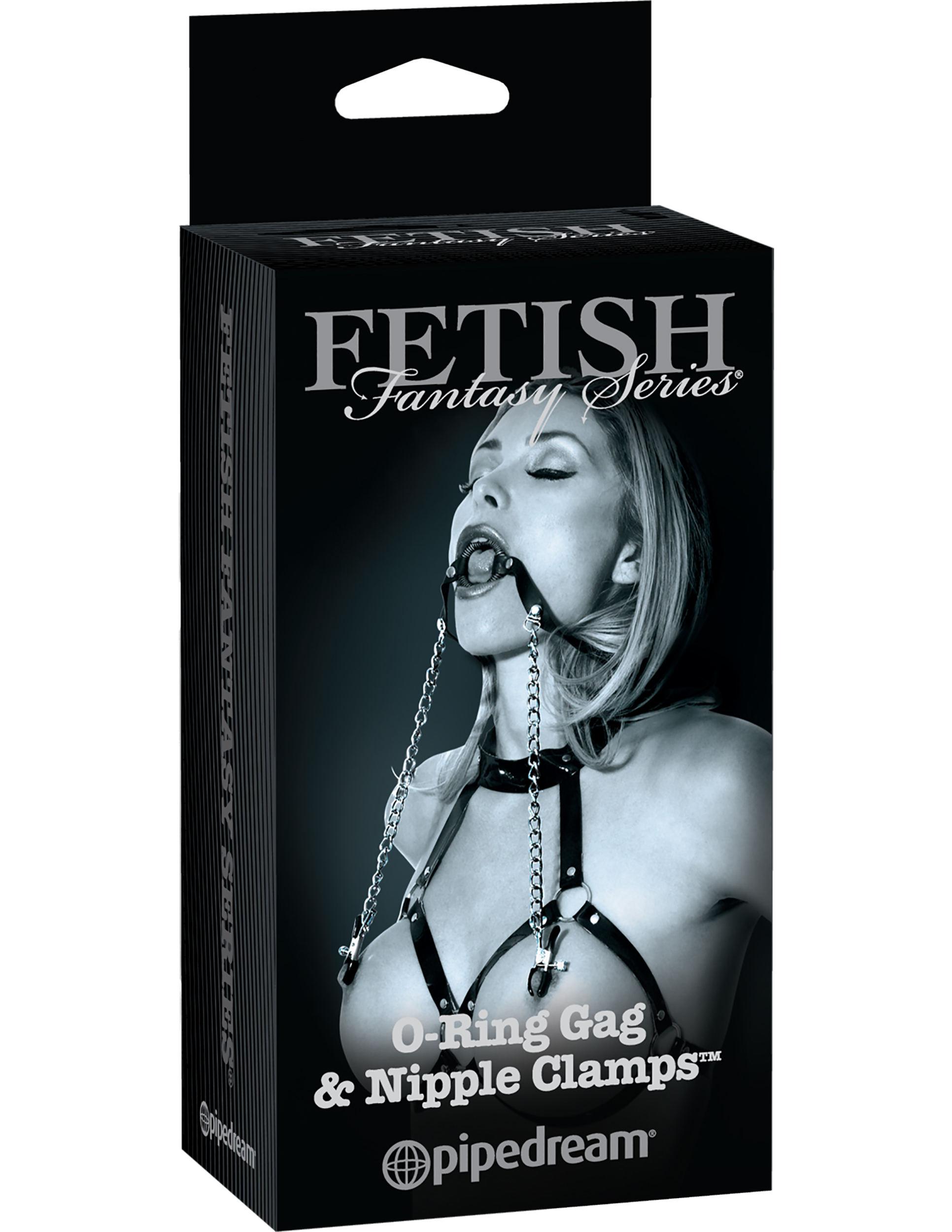 Fetish Fantasy Series Limited Edition O-Ring Gag and Nipple Clamps - Black - Image 3