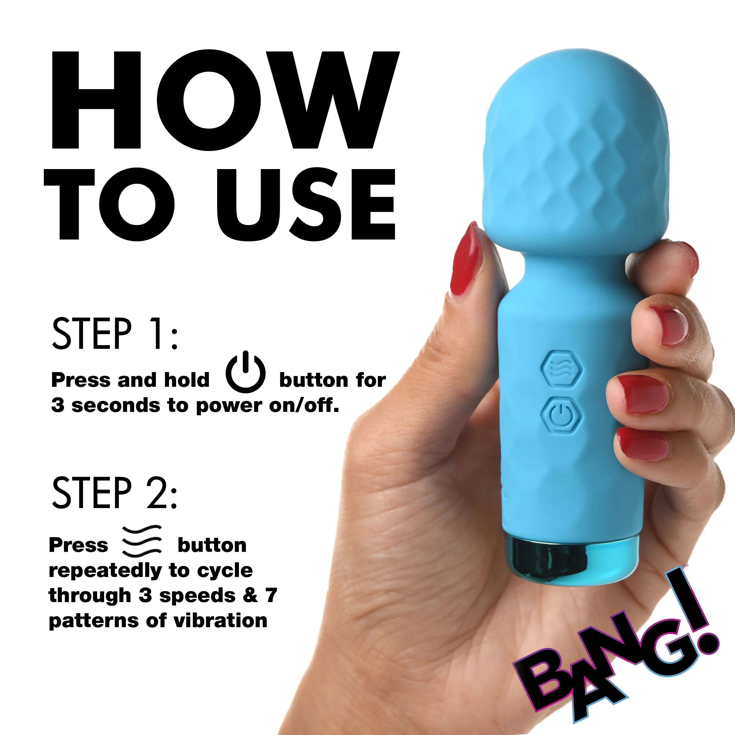 10x Mini Silicone Wand - Blue - Image 3
