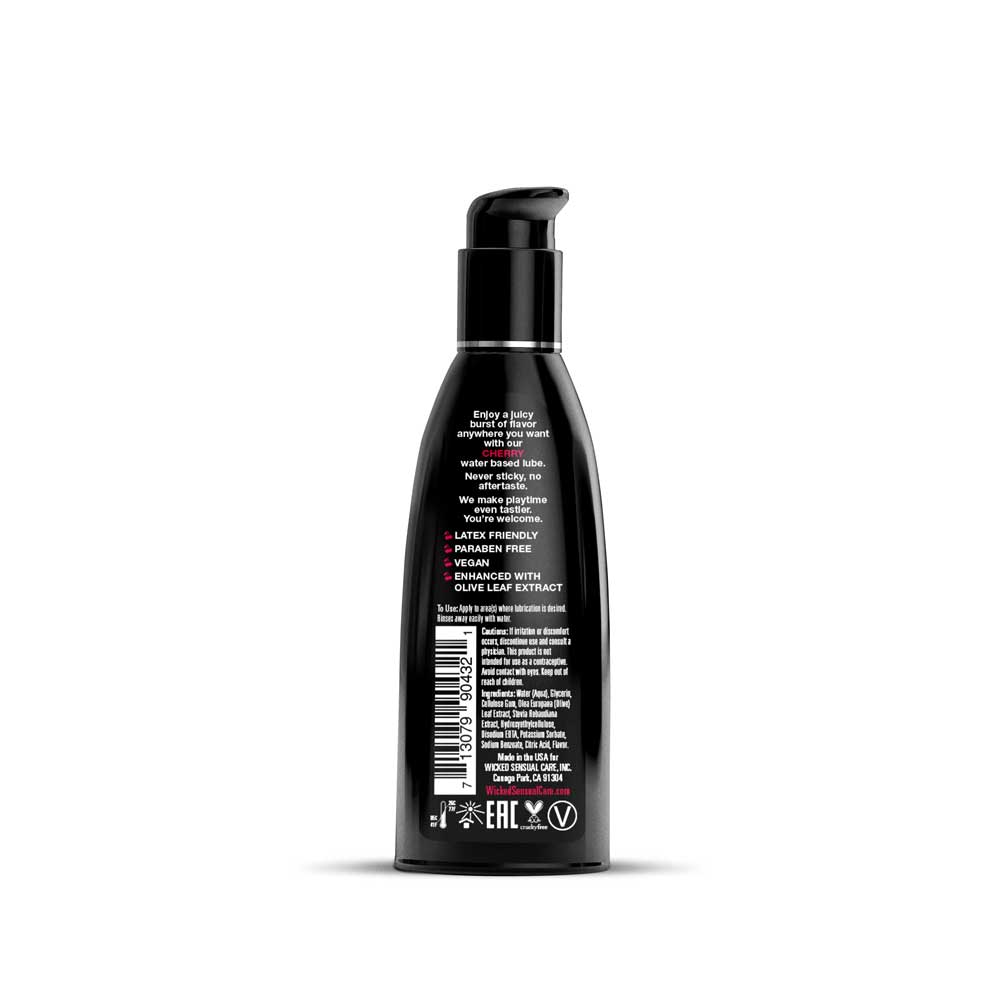 Aqua Cherry Flavored Water Based Intimate Lubricant - 4 Fl. Oz. - Image 2