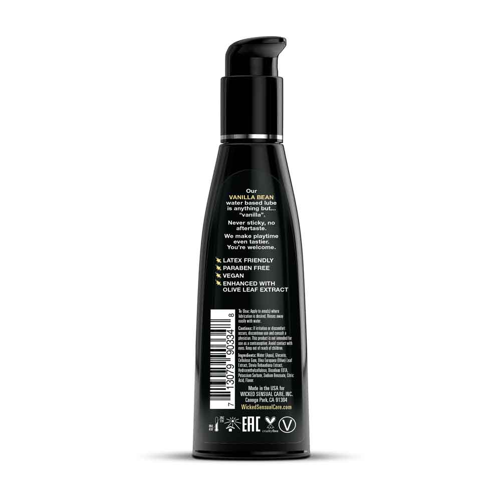 Aqua Vanilla Bean Flavored Water Based Intimate Lubricant - 4 Fl. Oz. - Image 2