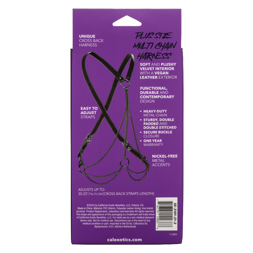 Euphoria Collection Plus Size Multi Chain Harness - Black - Image 2