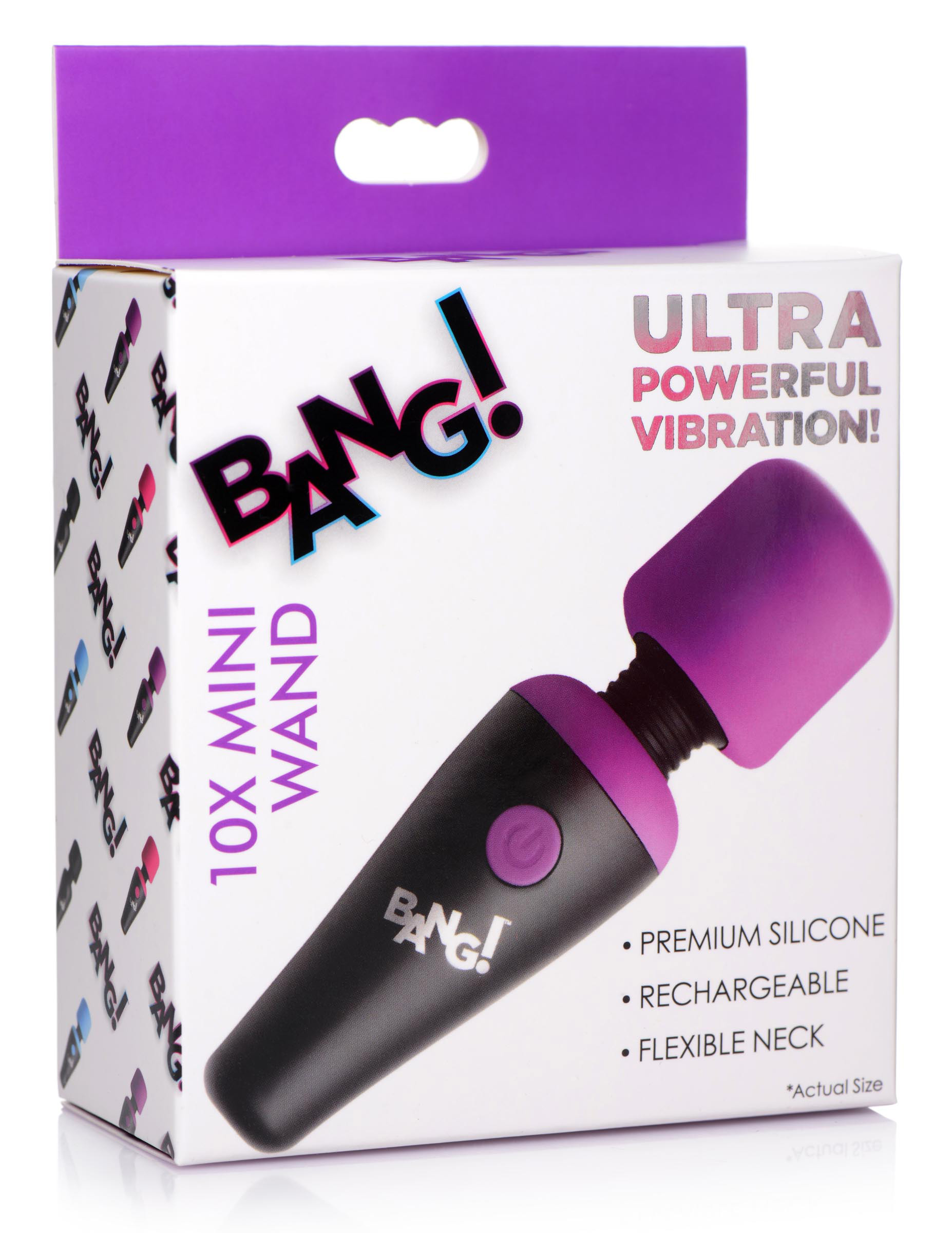 Bang - 10x Vibrating Mini Silicone Wand - Purple - Image 3