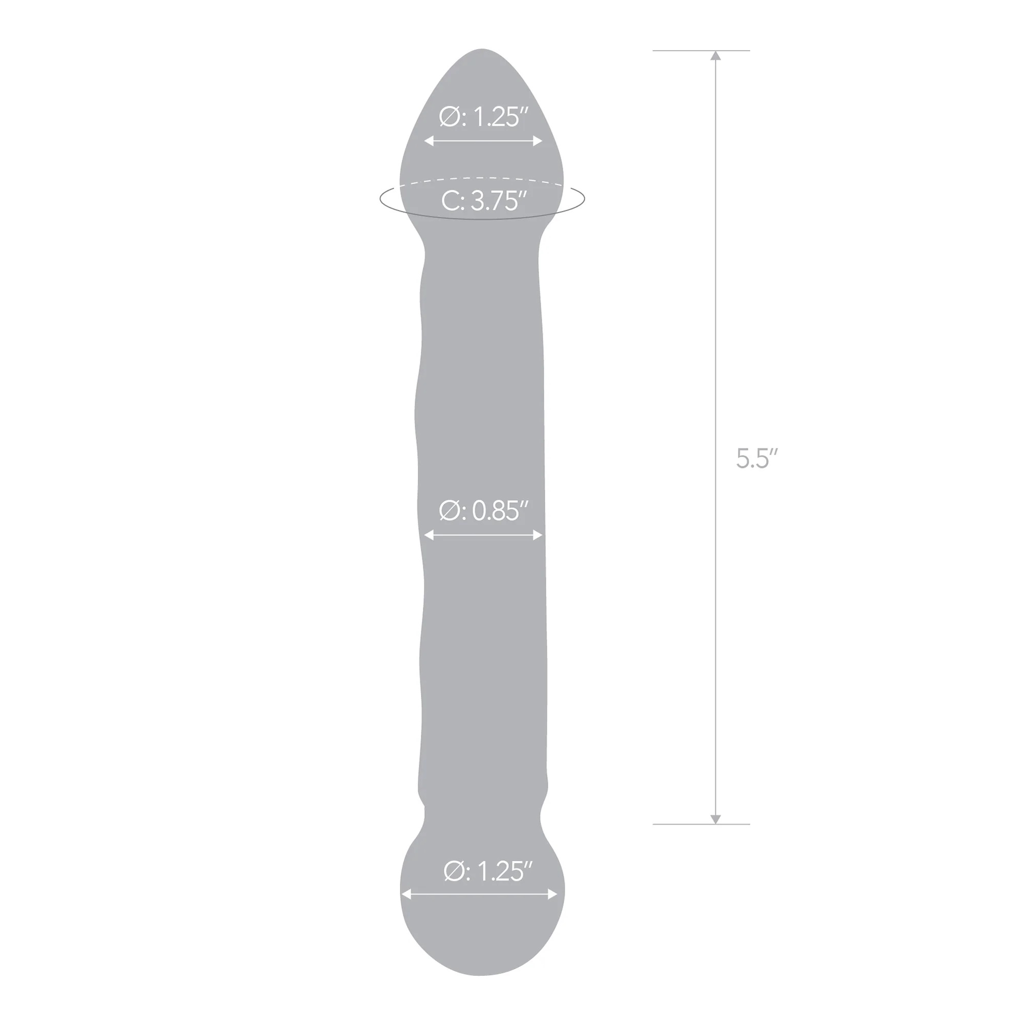 6.5 Inch Full Tip Textured Glass Dildo - Image 4