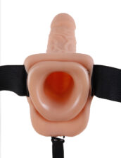 Fetish Fantasy Series 7-Inch Vibrating Hollow Strap-on With Balls - Flesh