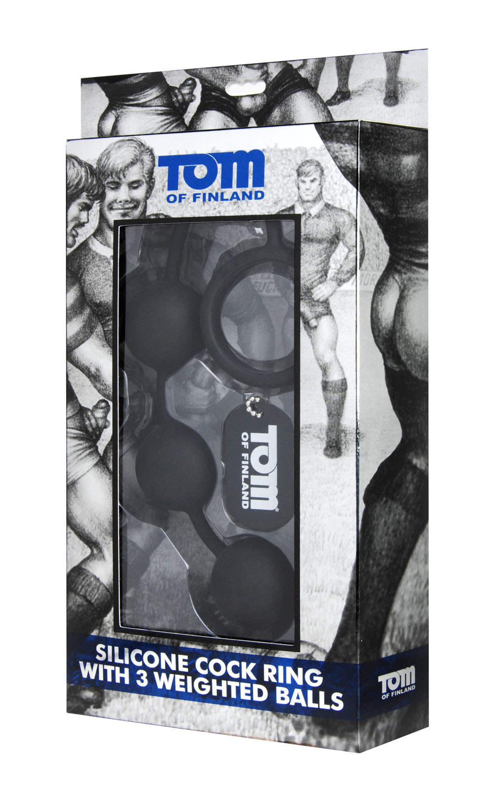 Tom of Finland Silicone Cock Ring With 3 Weighted Balls - Image 3