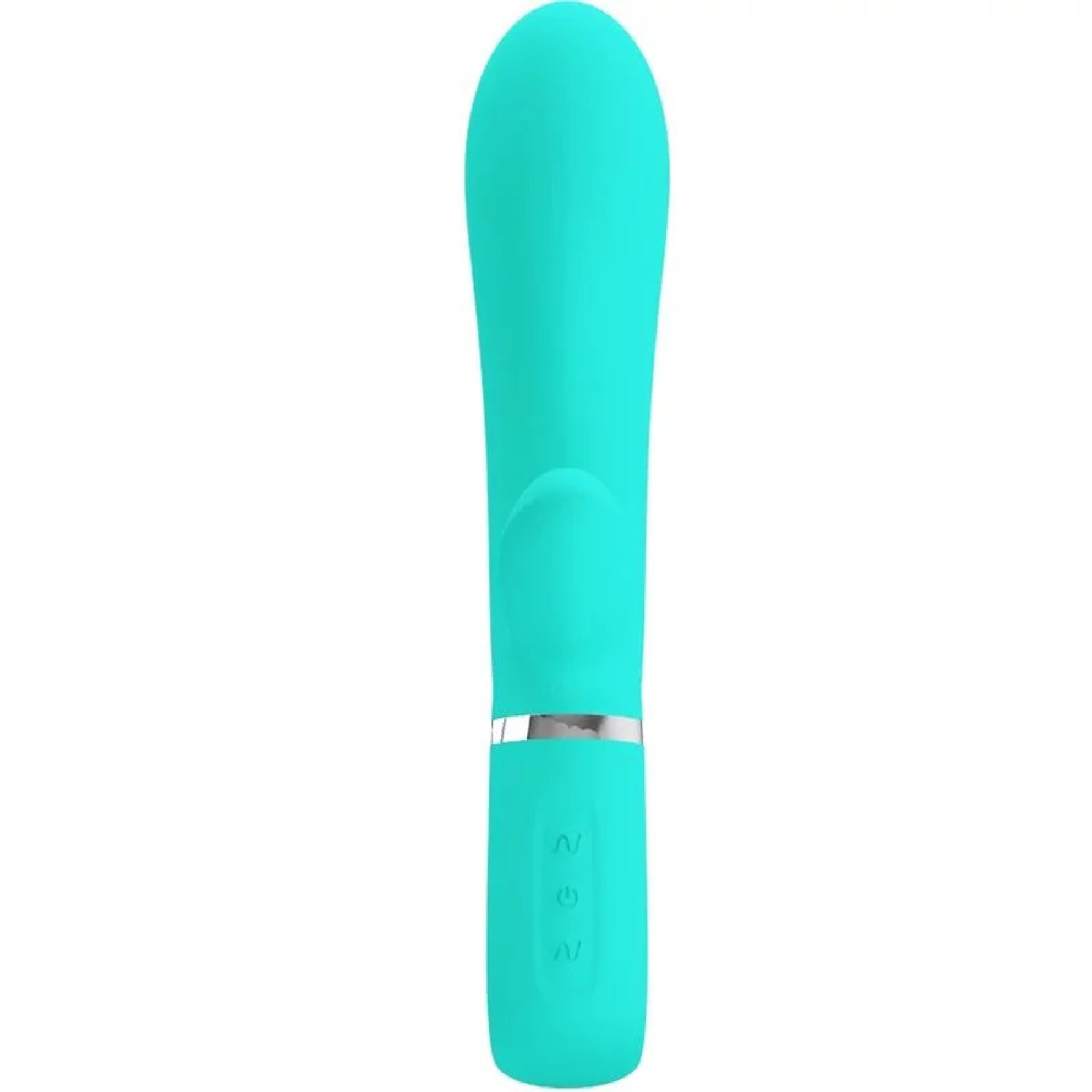 Thomas Super Soft Silicone Rabbit Vibrator - Turquoise - Image 3