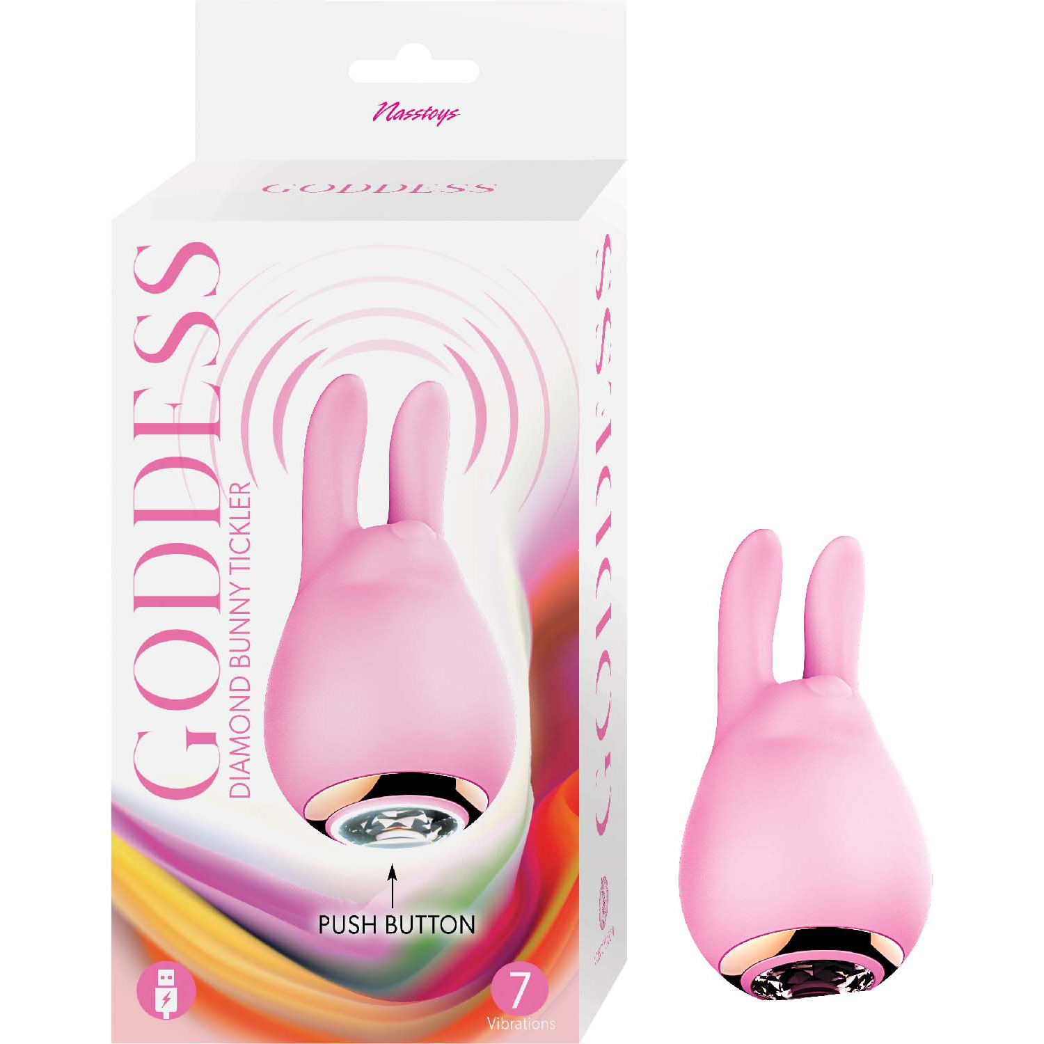 Goddess Diamond Bunny Tickler - Pink - Image 2