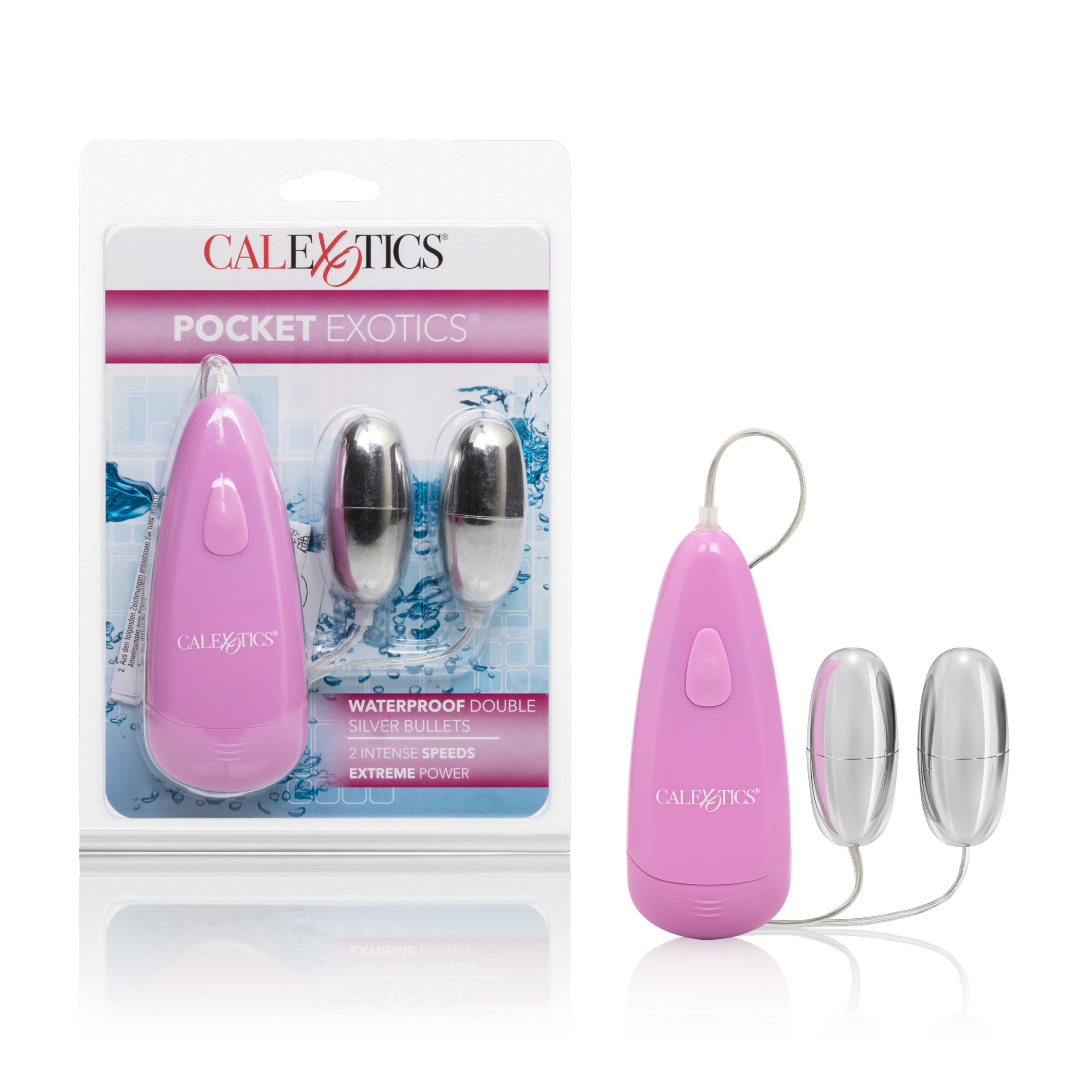 Pocket Exotics Waterproof Double Silver Bullets - Pink - Image 4