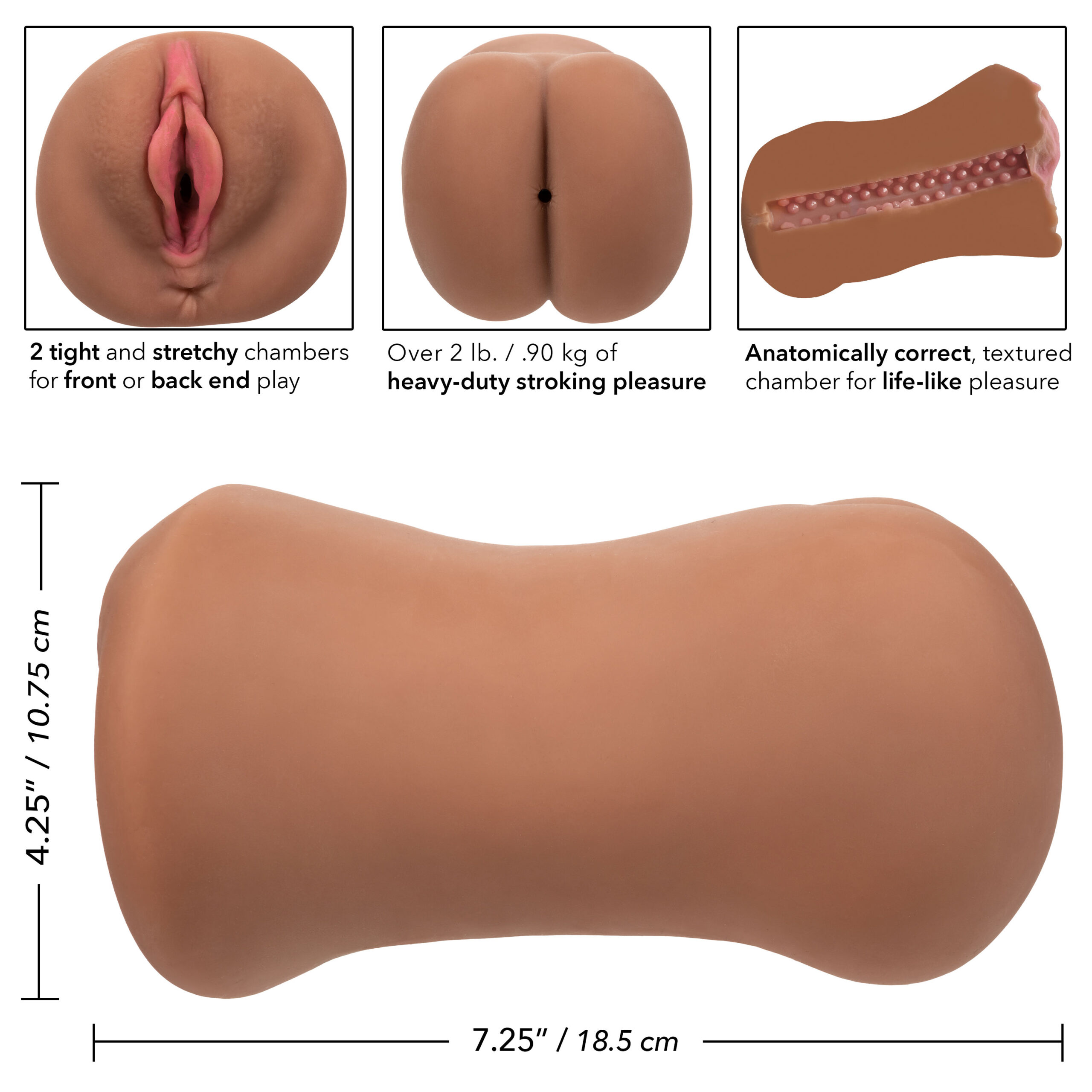 Stroke It Dual Entry Pussy and Ass - Brown - Image 2