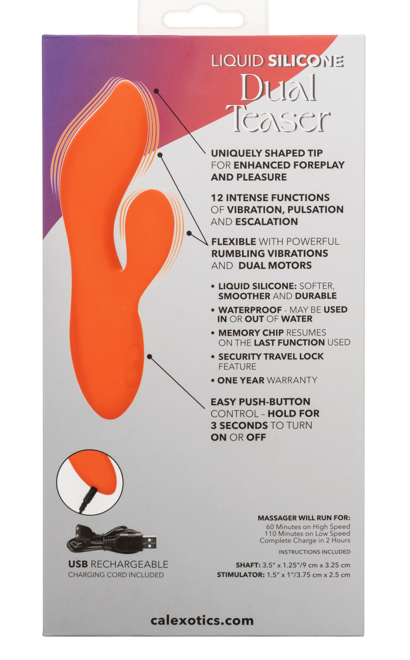 Stella Liquid Silicone Dual Teaser - Orange - Image 2