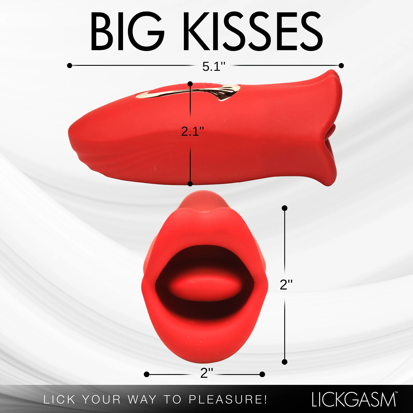 Lickgasm Kiss and Tell Mini Kissing and Vibrating Clitoral Stimulator - Red - Image 3