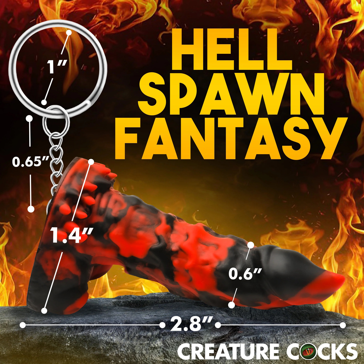 Fire Demon Keychain - Red/black - Image 2