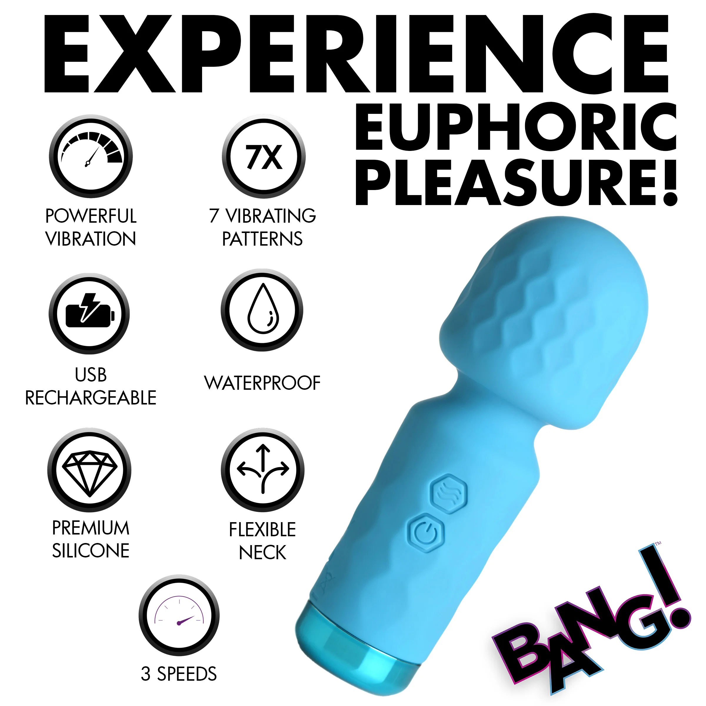 10x Mini Silicone Wand - Blue - Image 4