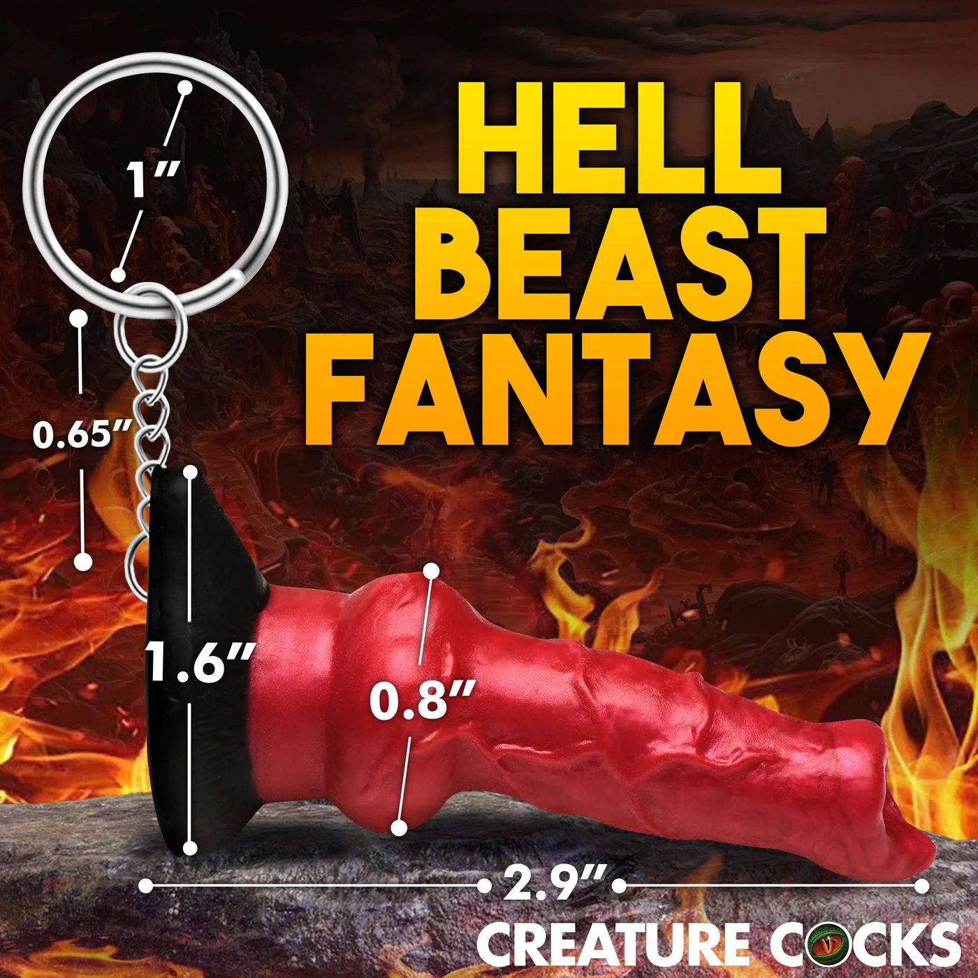 Hell Hound Keychain - Red - Image 3