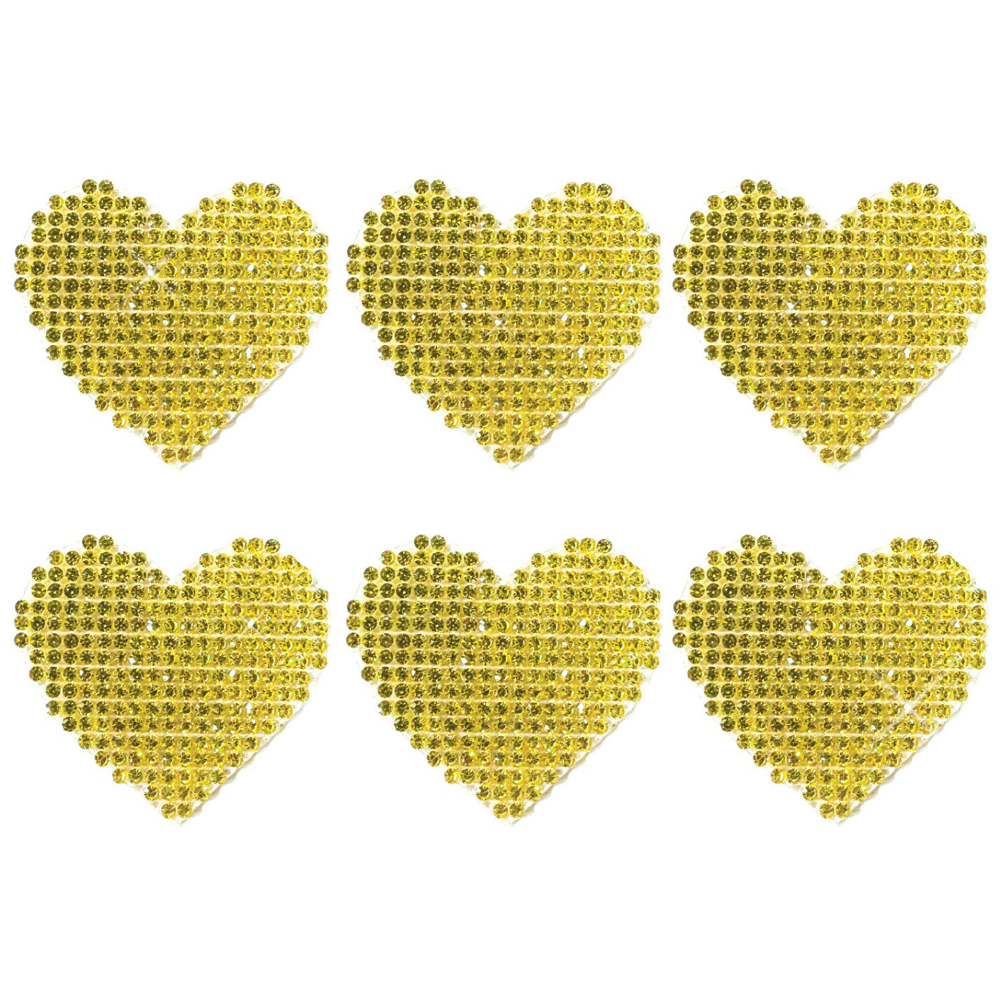 Razzle Dazzle Crystal Jewel Sparkle I Heart U Body Stickers 6 Pk - Gold - Image 2