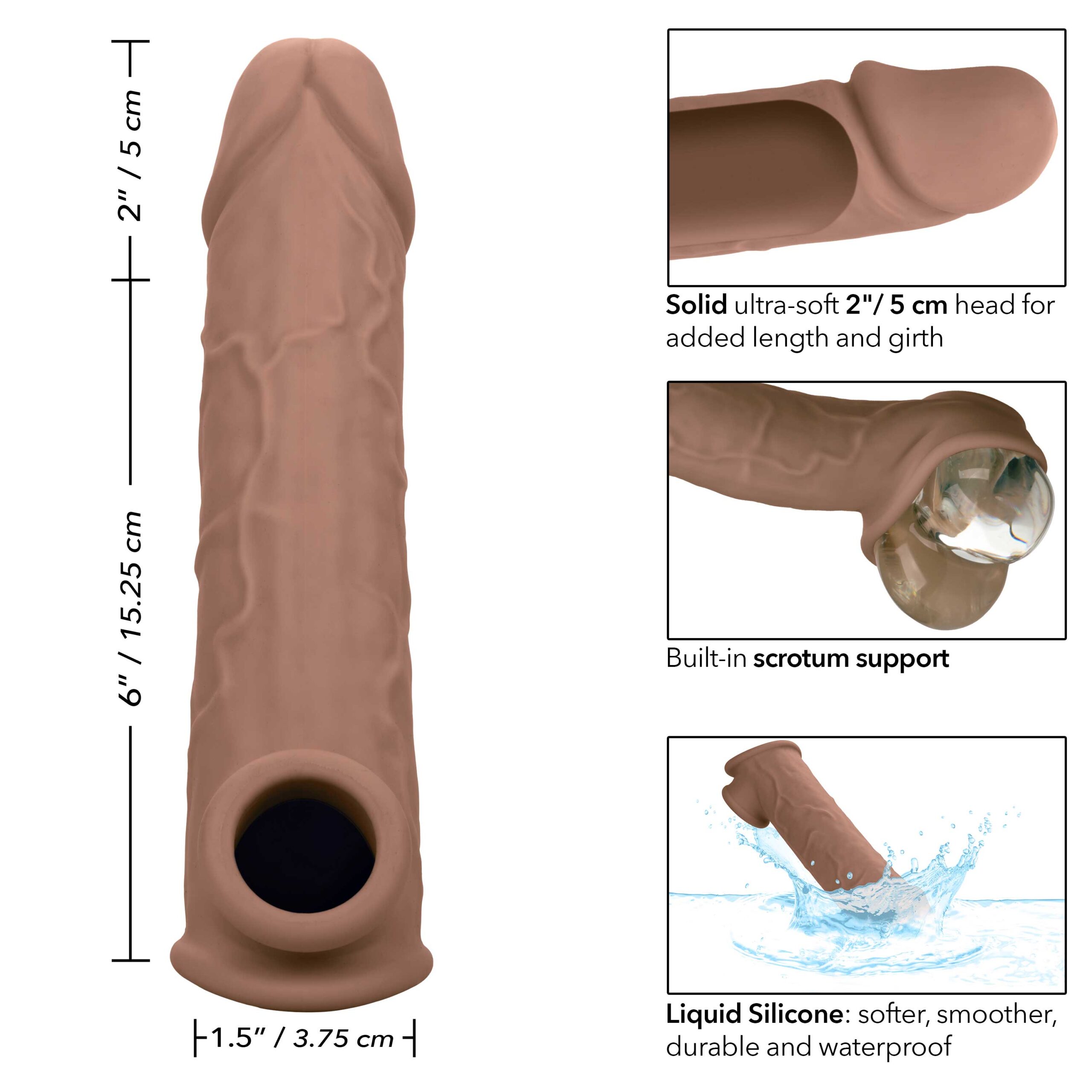 Performance Maxx Life-Like Extension 8 Inch - Brown