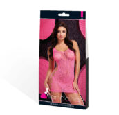 Leopard Lace Mini Dress - One Size - Pink