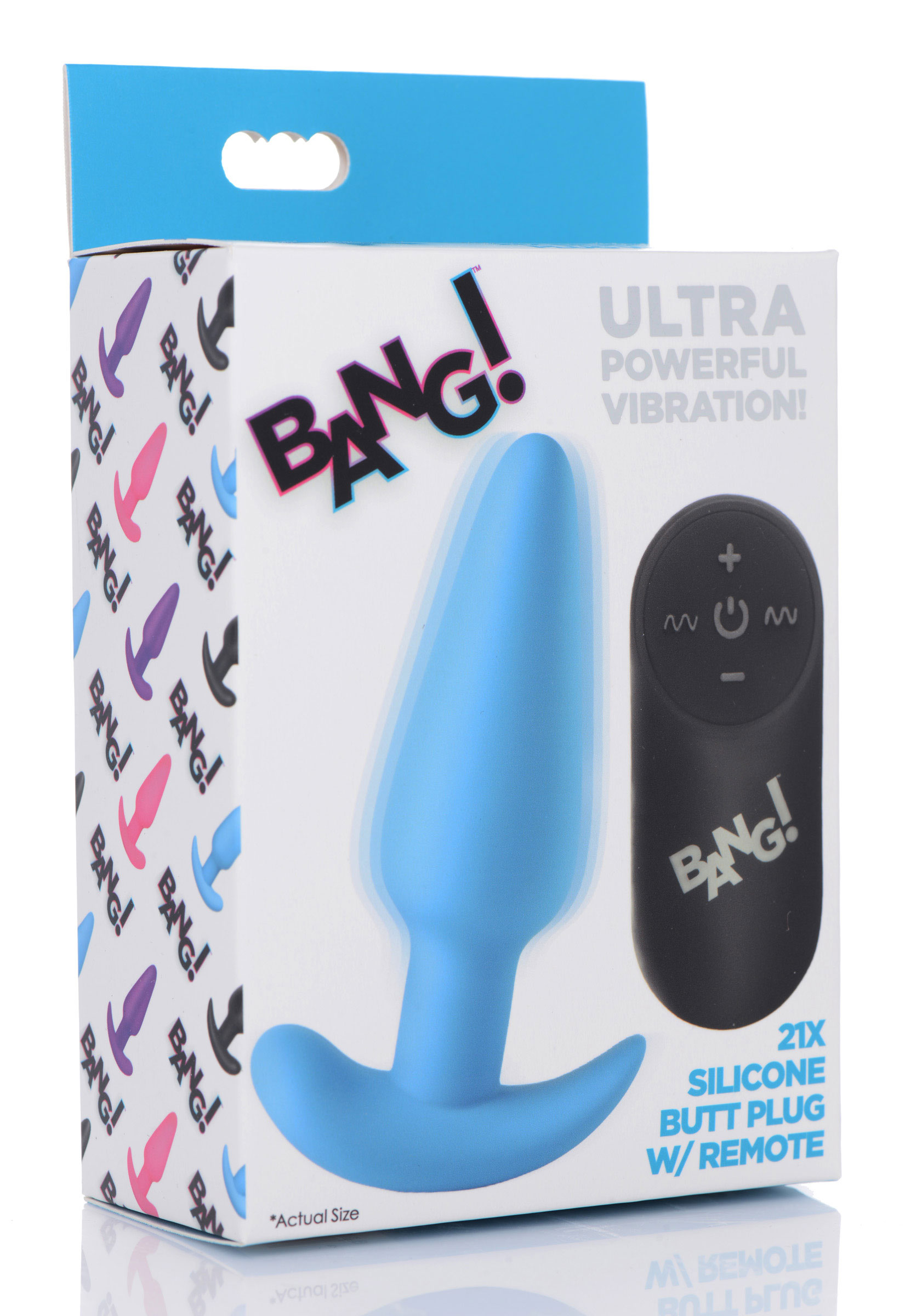 21x Silicone Butt Plug With Remote - Blue - Image 5