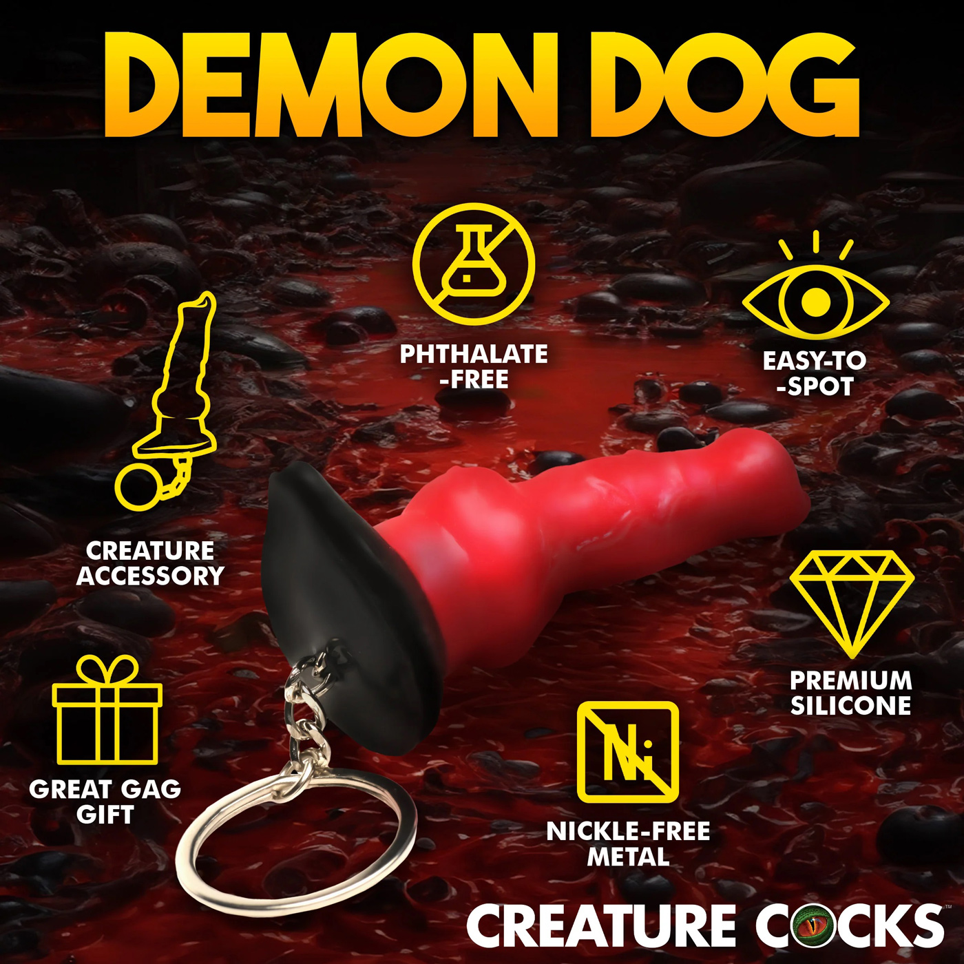 Hell Hound Keychain - Red - Image 2