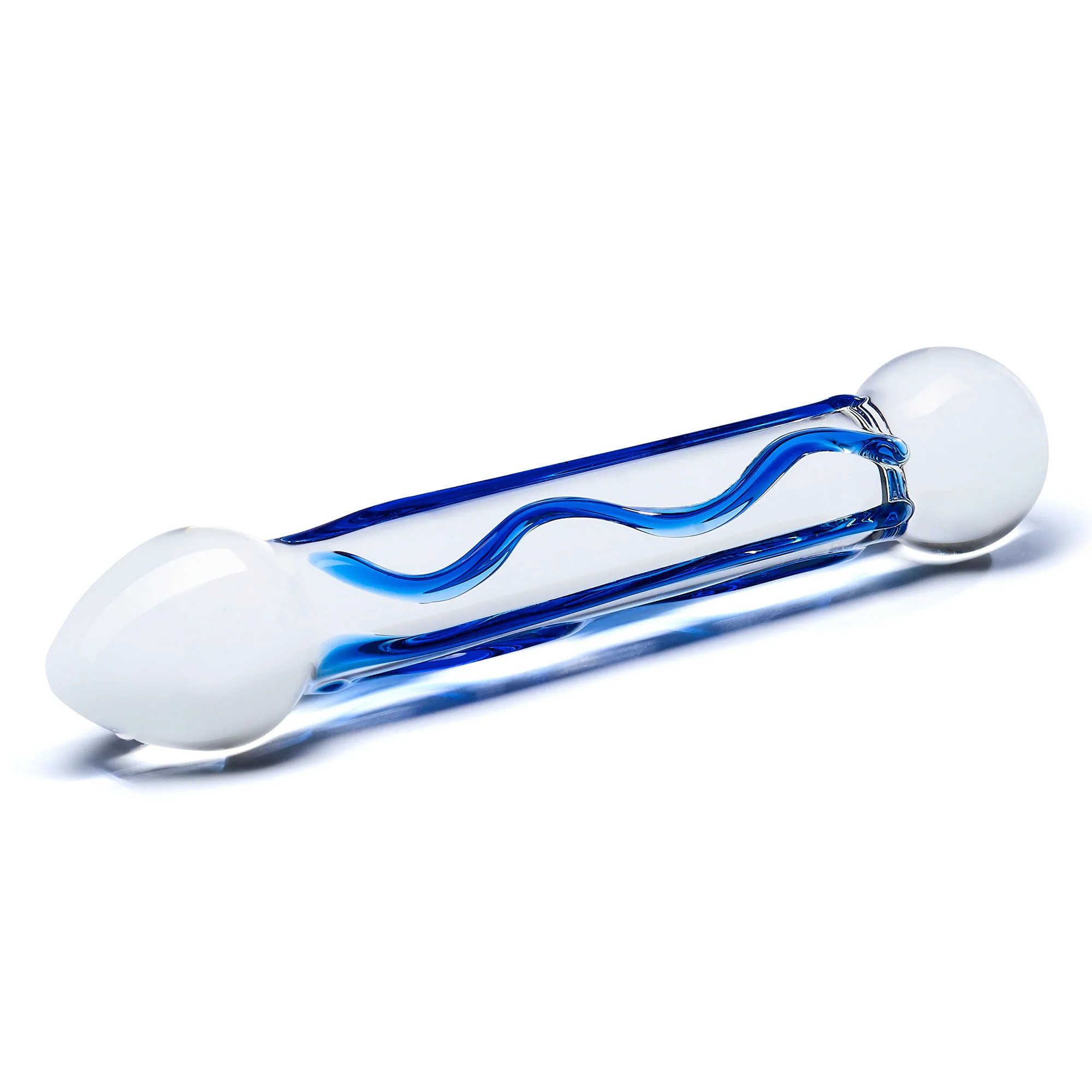 6.5 Inch Full Tip Textured Glass Dildo - Image 2