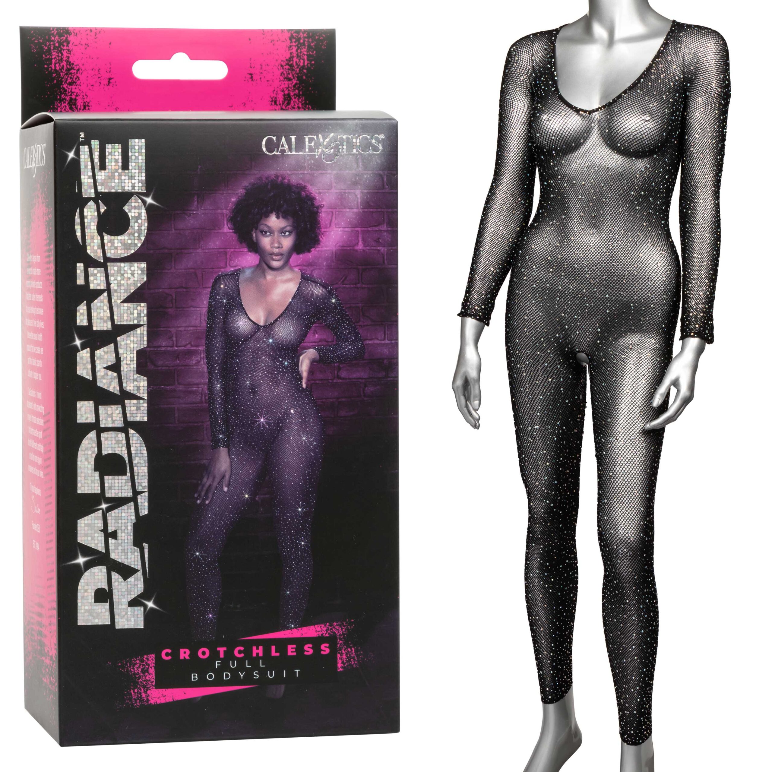 Radiance Crotchless Full Body Suit - One Size - Black - Image 2