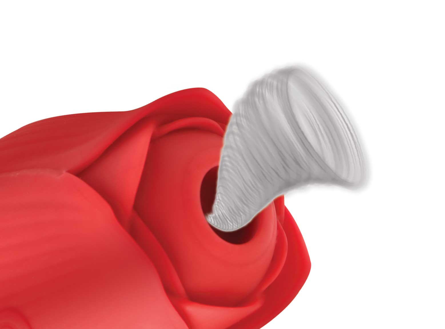 Bloomgasm Romping Rose Suction and Thrusting Vibrator - Red - Image 3