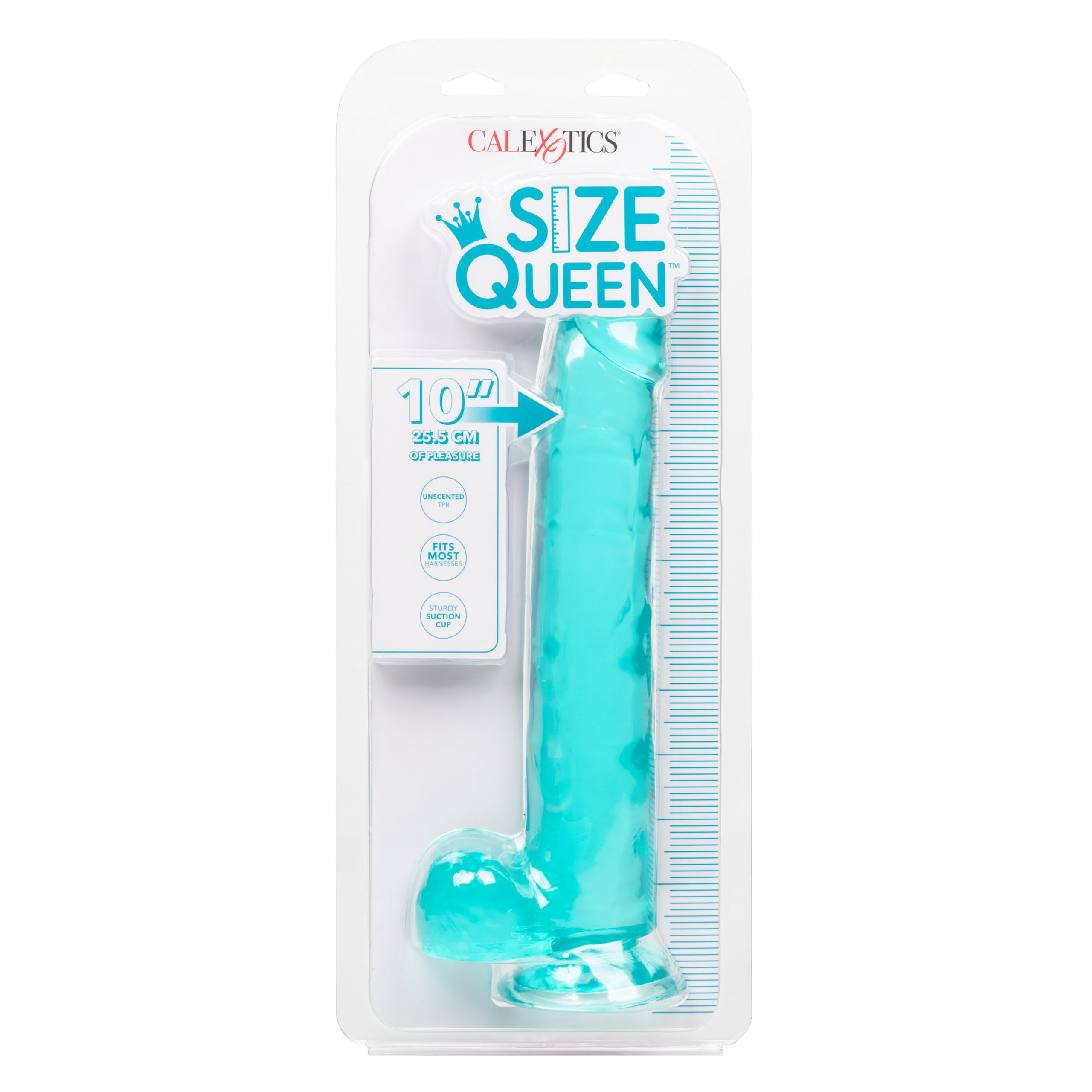 Size Queen 10 inch/25.5 Cm - Blue - Image 3
