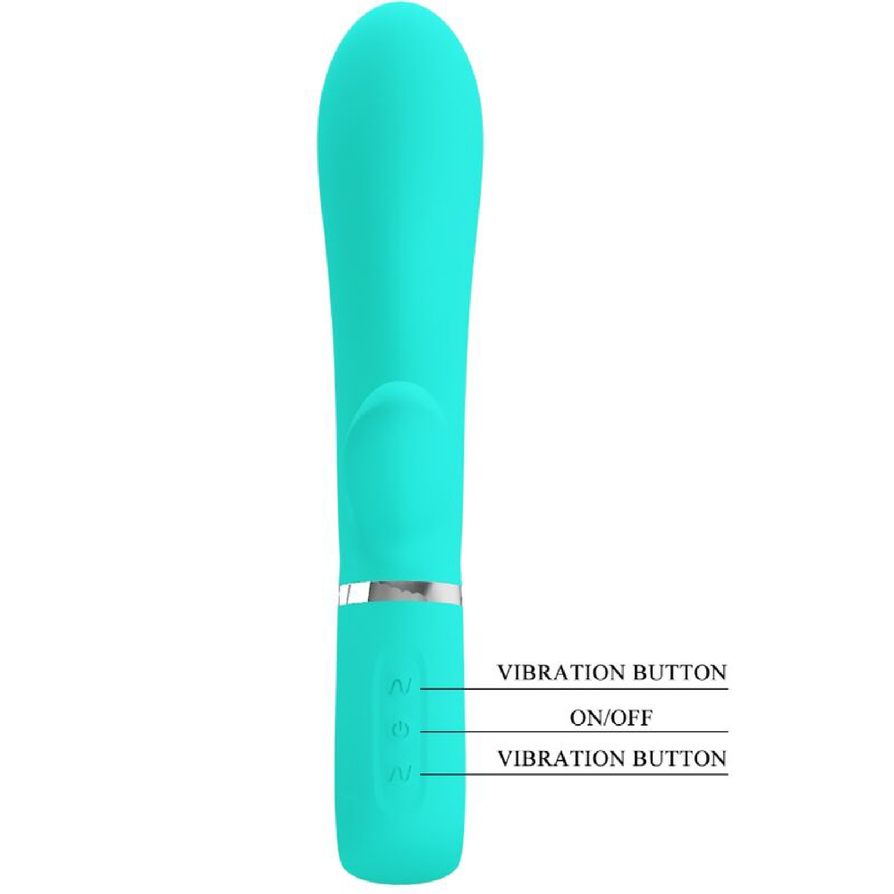 Thomas Super Soft Silicone Rabbit Vibrator - Turquoise
