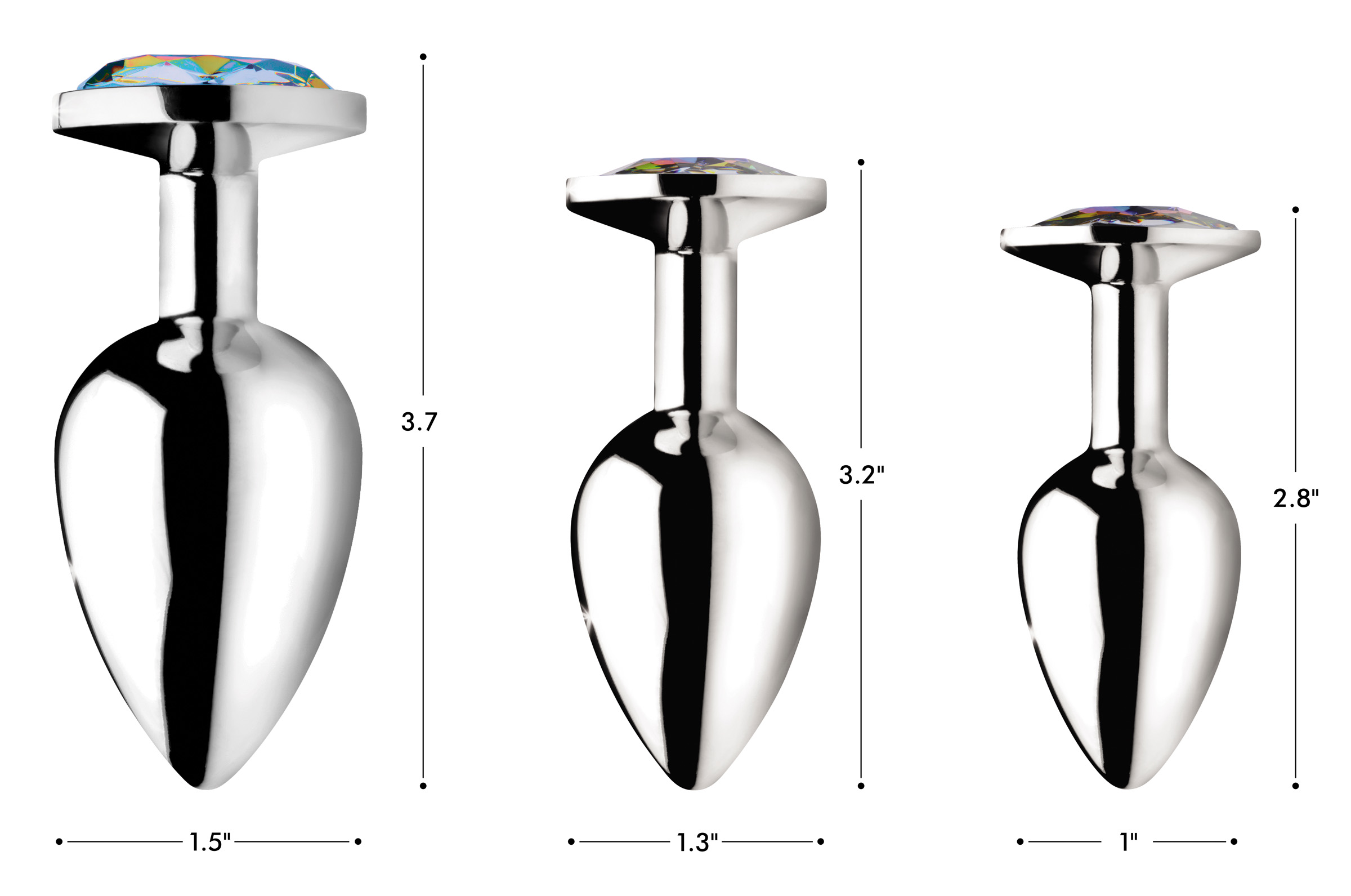 Rainbow Prism Gem Anal Plug - Small - Image 2
