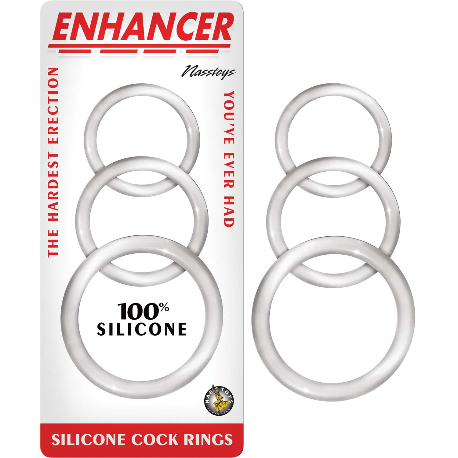 Enhancer Silicone Cockrings - Clear - Image 3