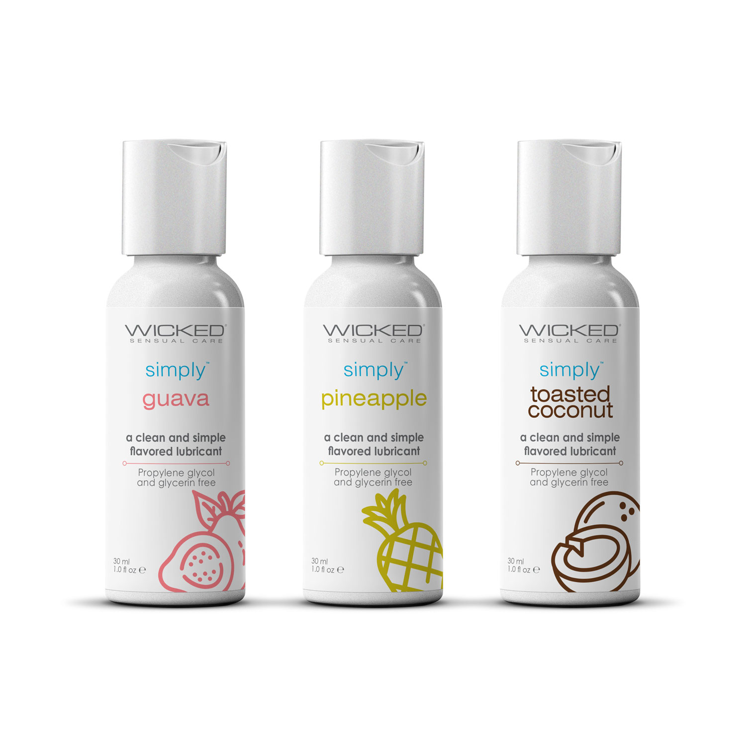 Wicked Simply Tropical Trio 1oz Travel Size Flavored Lubes - Image 3