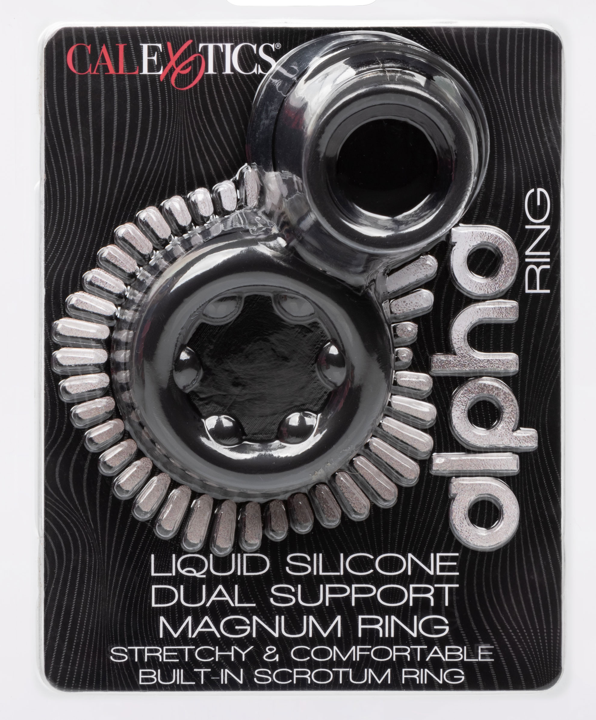 Alpha Liquid Silicone Dual Support Magnum Ring - Black - Image 2