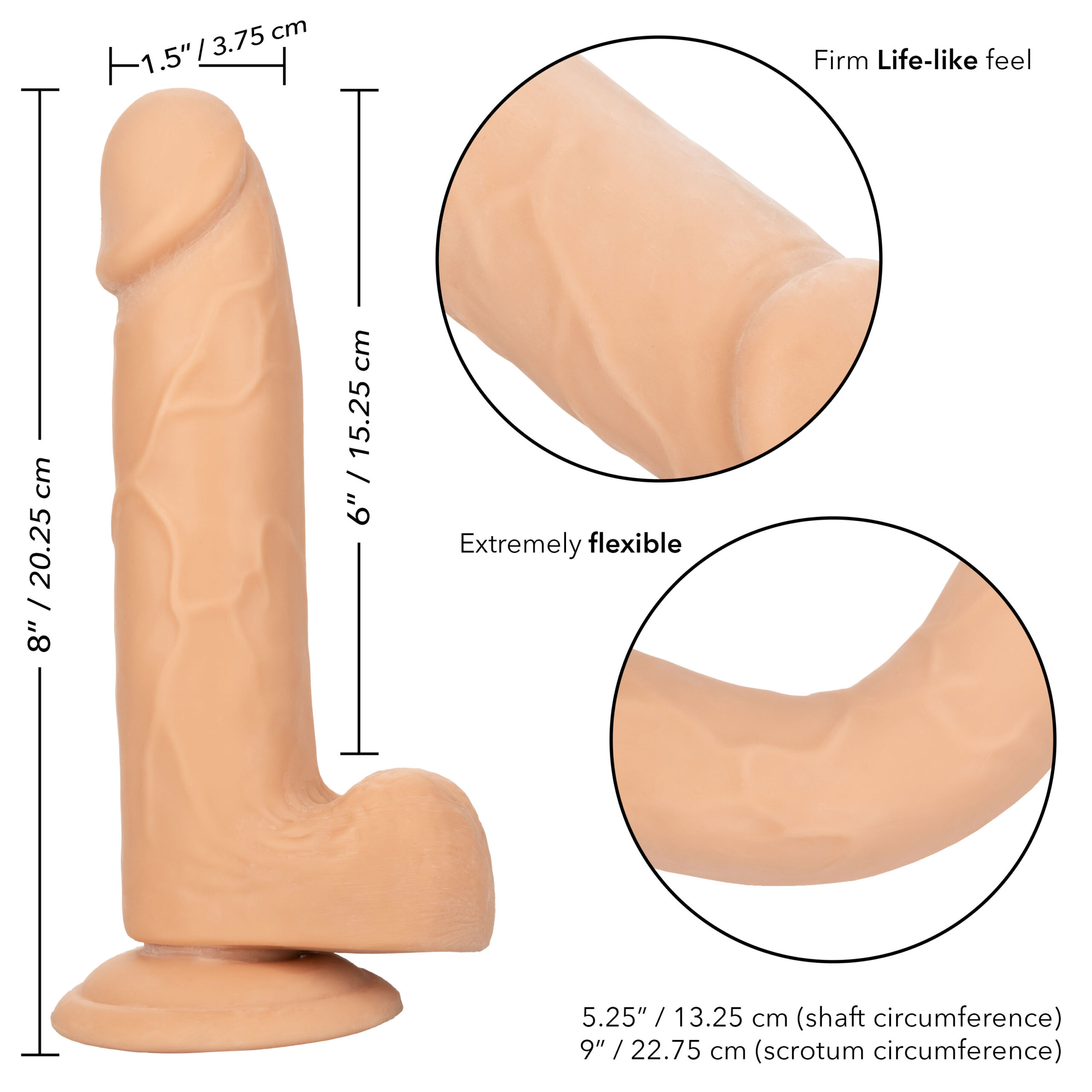 Size Queen 6 inch/15.25 Cm - Ivory - Image 3