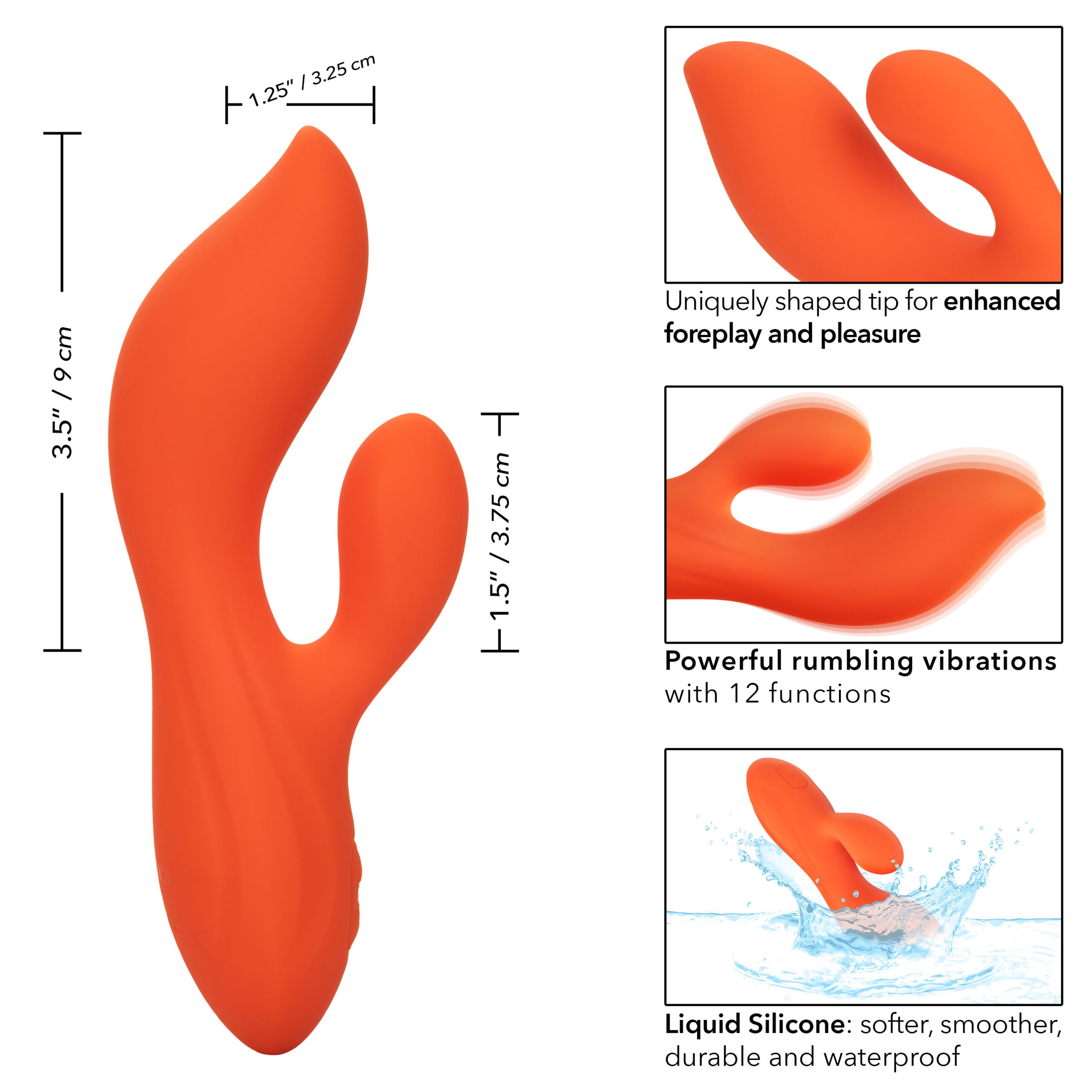 Stella Liquid Silicone Dual Teaser - Orange - Image 3