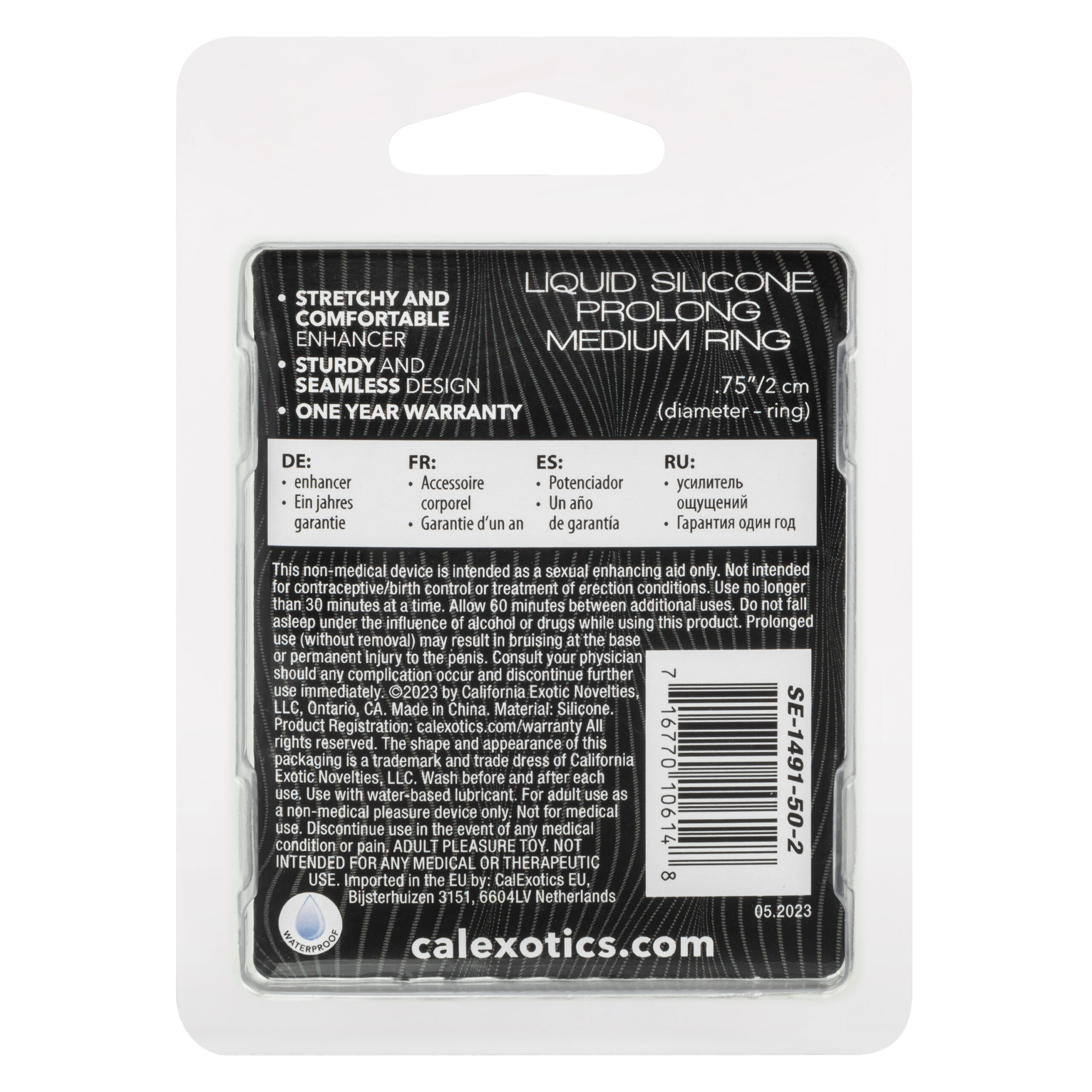 Alpha Liquid Silicone Prolong Medium Ring - Black - Image 4