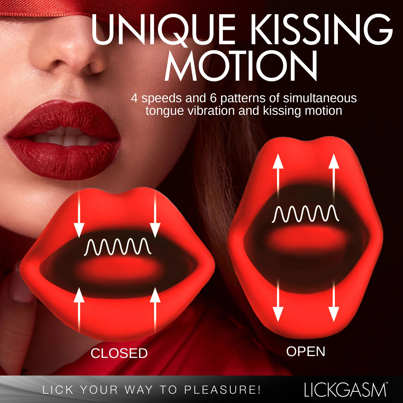Lickgasm Kiss and Tell Mini Kissing and Vibrating Clitoral Stimulator - Red - Image 4