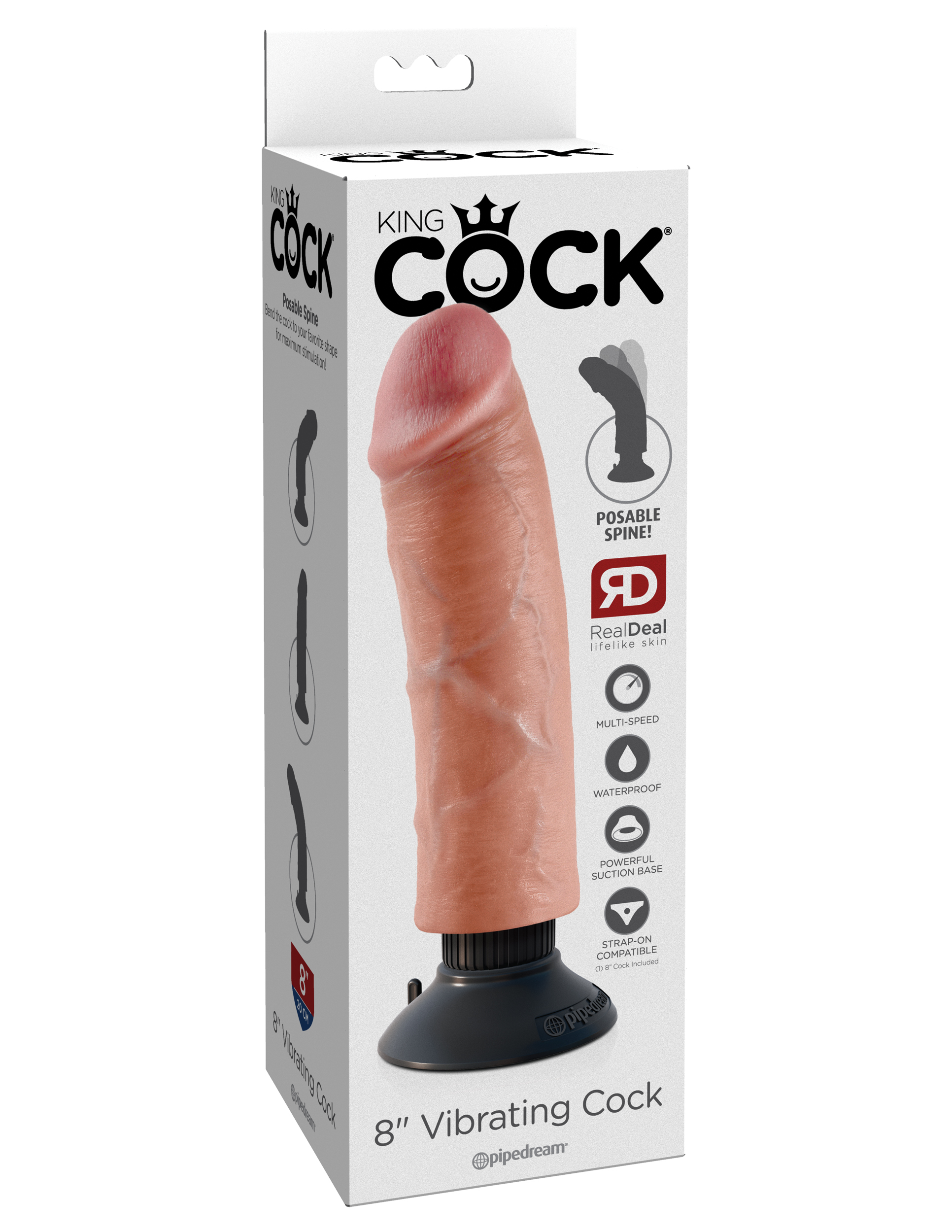 King Cock 8-Inch Vibrating Cock - Light - Image 5