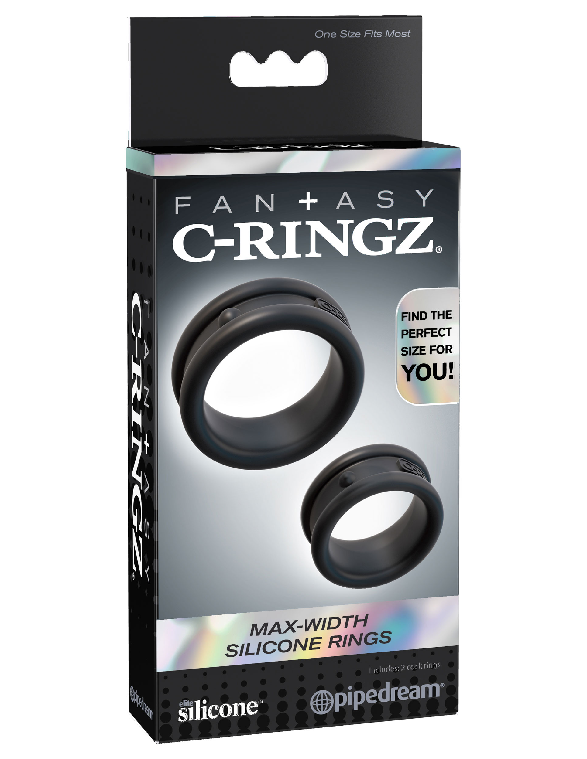 Fantasy C-Ringz Max Width Silicone Rings - Black - Image 3