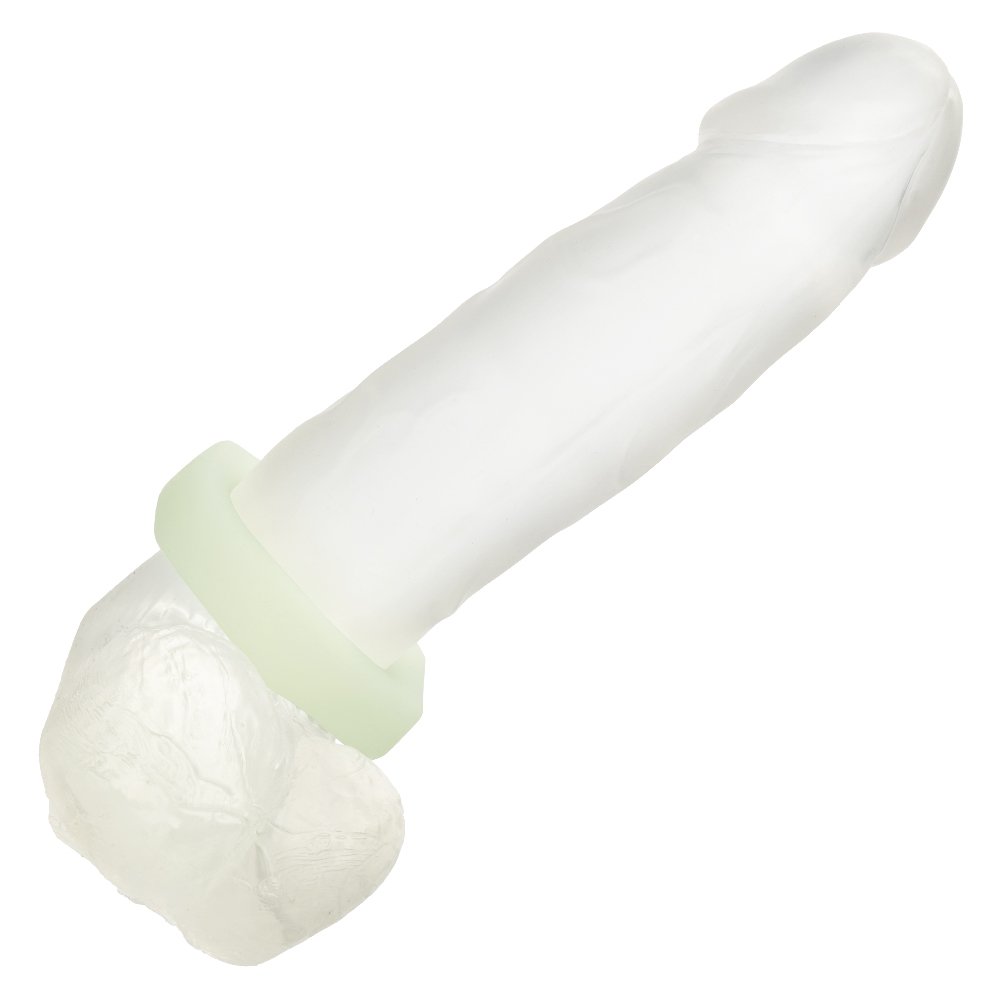 Alpha Glow-in-the-Dark Liquid Silicone Prolong Sexagon Ring - White - Image 5