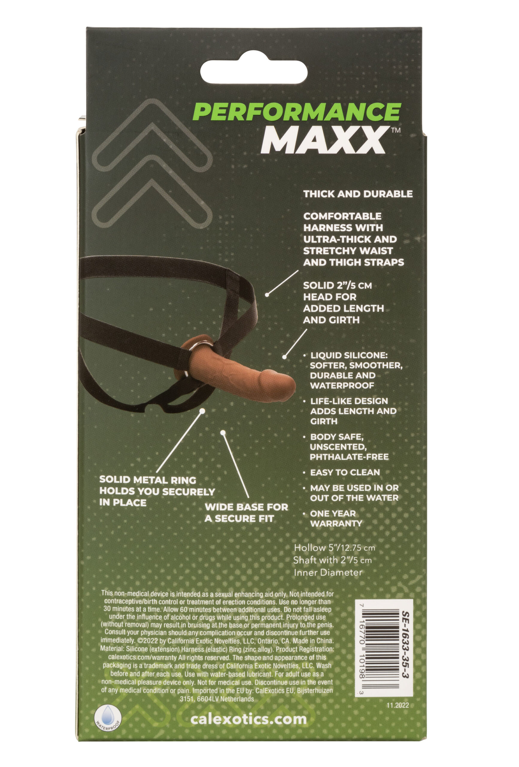 Performance Maxx Life-Like Extension With Harness - Brown - Image 3