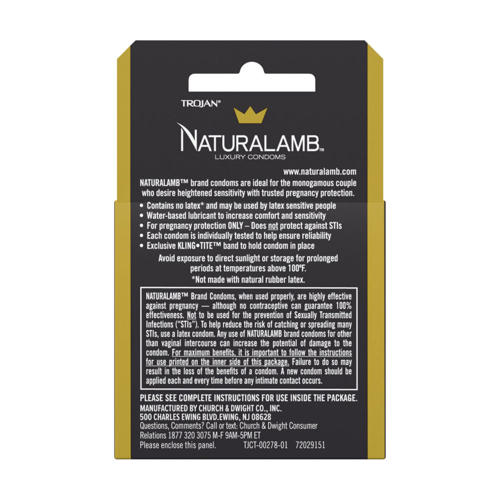 Trojan Naturalamb Luxury Condoms - 3 Pack - Image 2