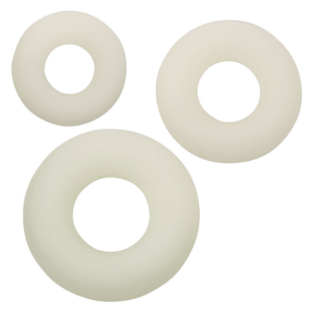 Alpha Glow-in-the-Dark Liquid Silicone 3 Ring Set - White - Image 3