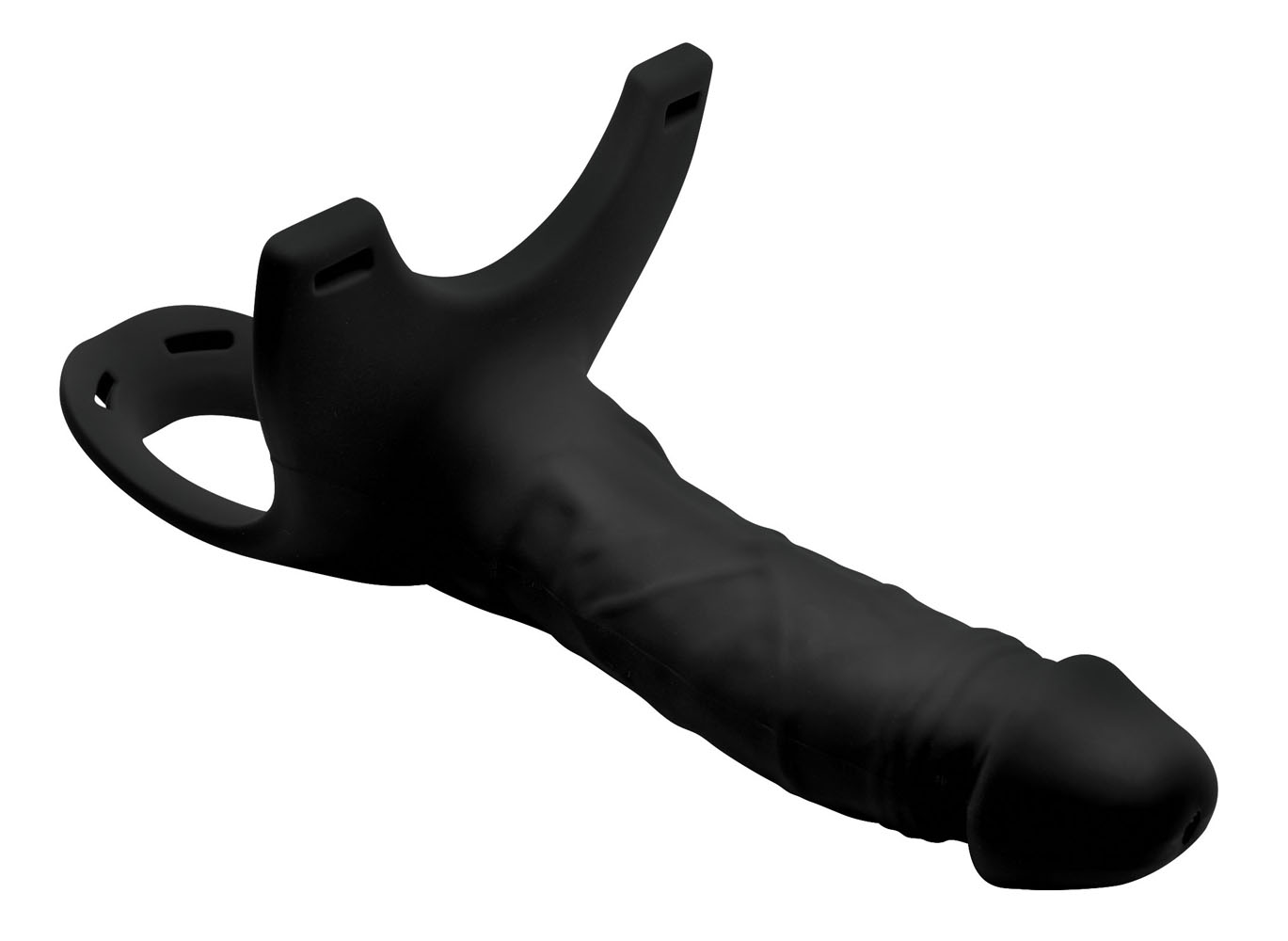 Hollow Silicone Dildo Strap-on - Black - Image 3