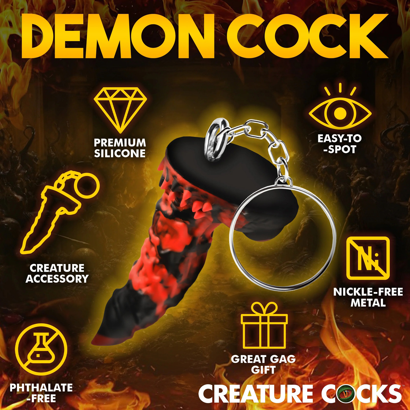 Fire Demon Keychain - Red/black - Image 2