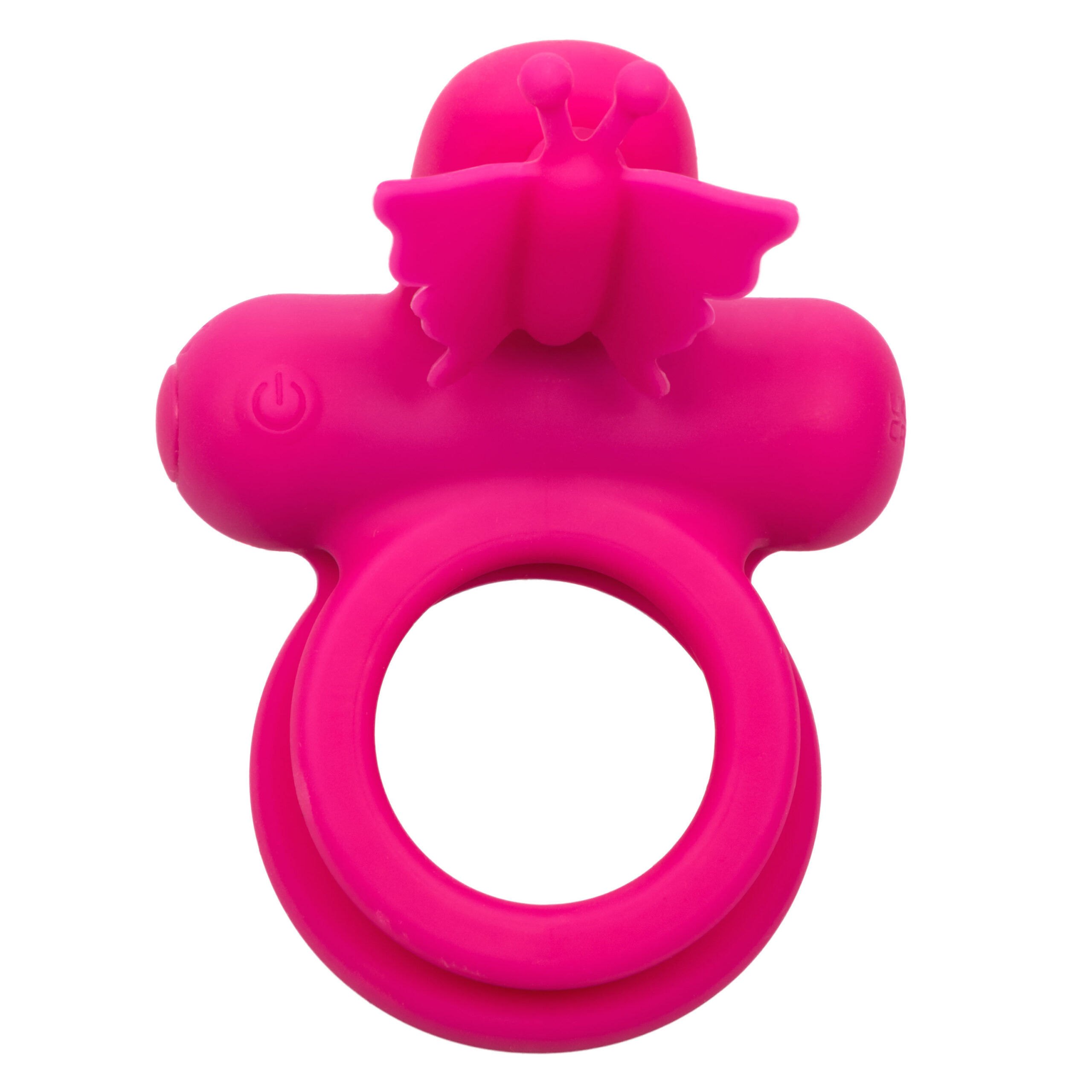 Silicone Rechargeable Dual Butterfly Ring - Pink - Image 5