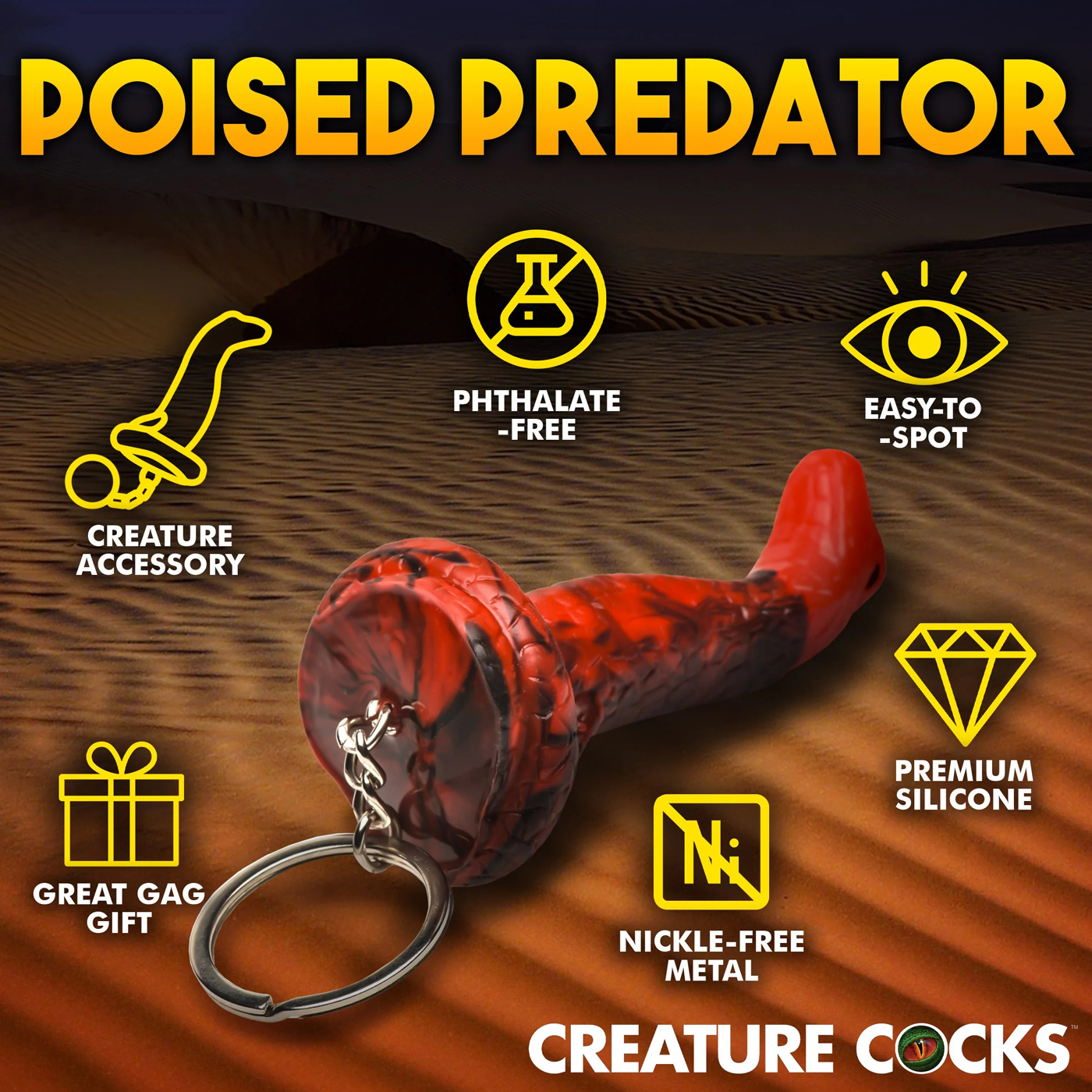 King Cobra Keychain - Red - Image 3