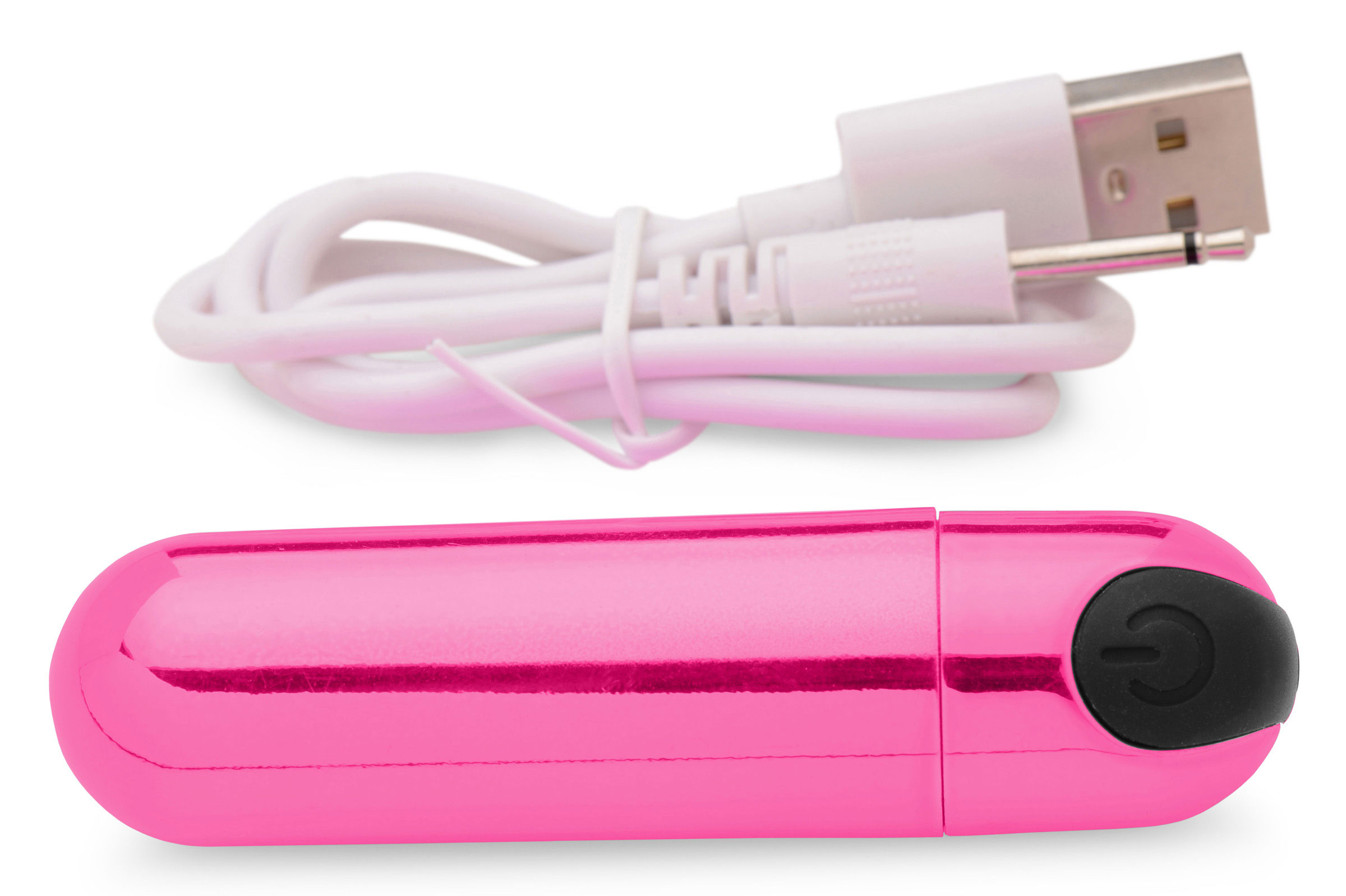 10x Rechargeable Vibrating Metallic Bullet - Pink - Image 3
