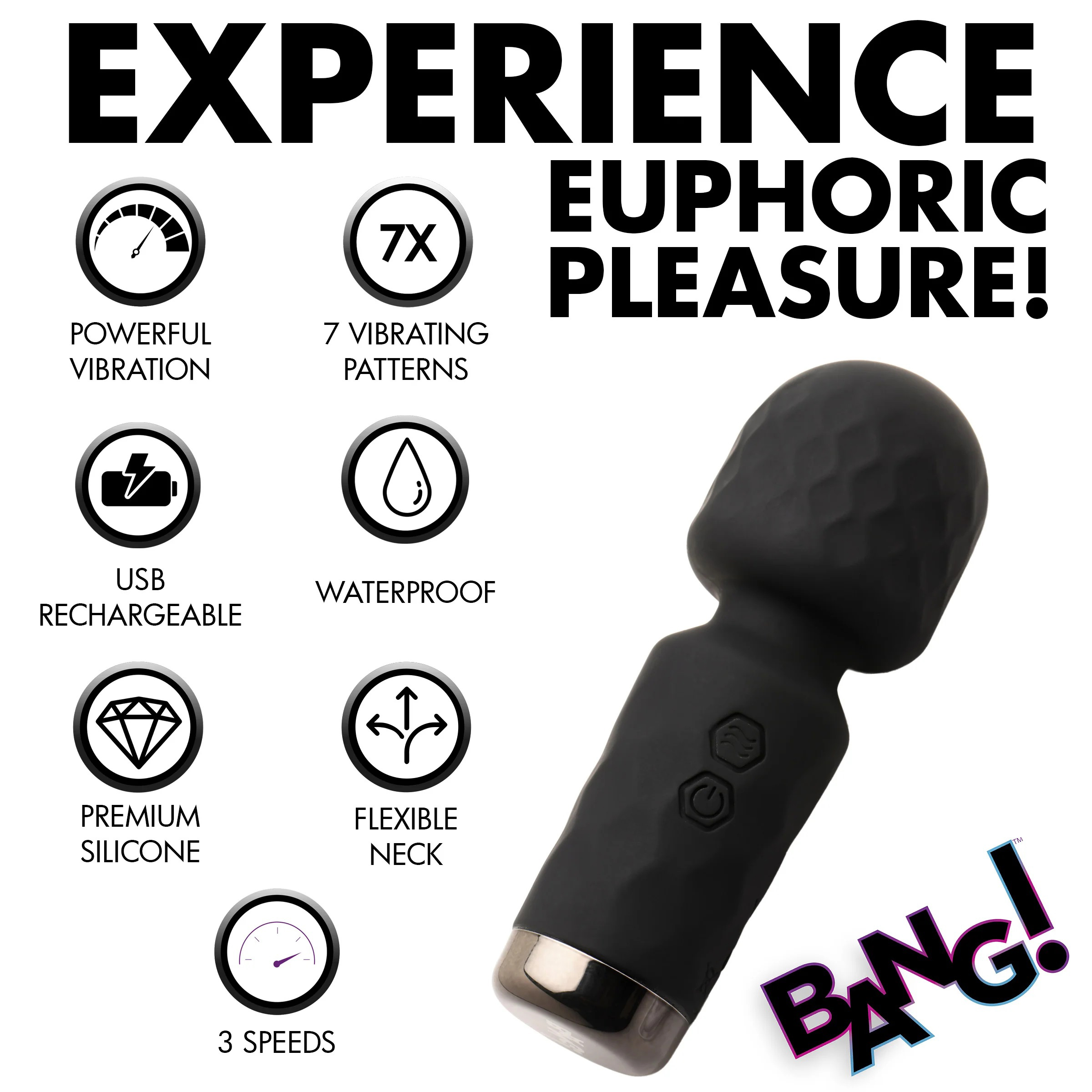 10x Mini Silicone Wand - Black - Image 3
