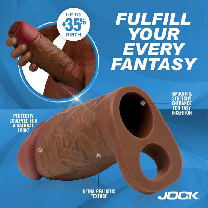 Jock Silicone Penis Extension Sleeve - Dark - Image 3